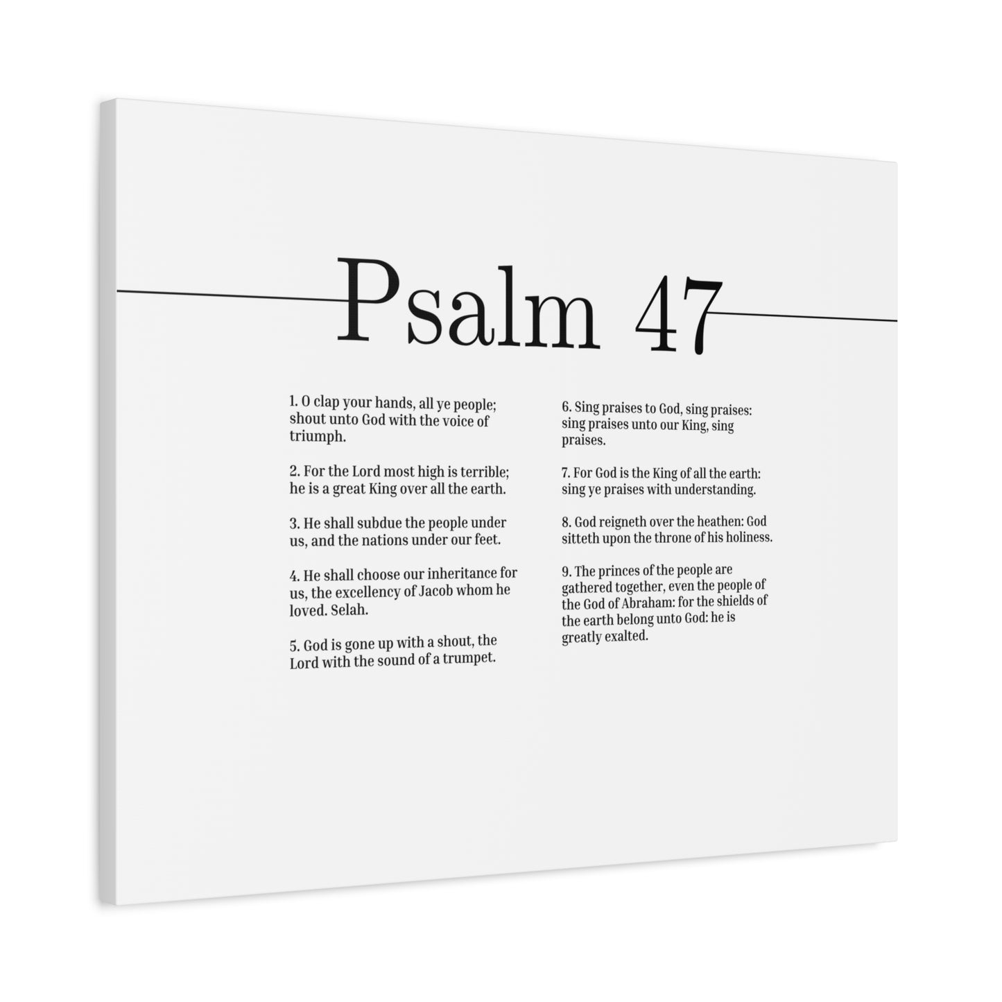 Scripture Canvas For God Is King Psalm 47 Christian Wall Art Bible Verse Print Ready to Hang