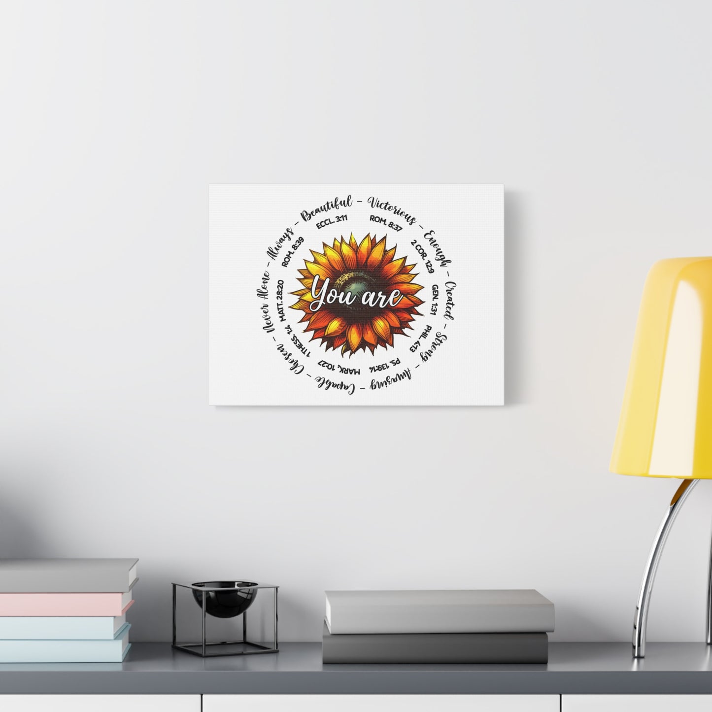Scripture Walls God Says You Are Sunflower Bible Verse Canvas Christian Wall Art Ready to Hang Unframed