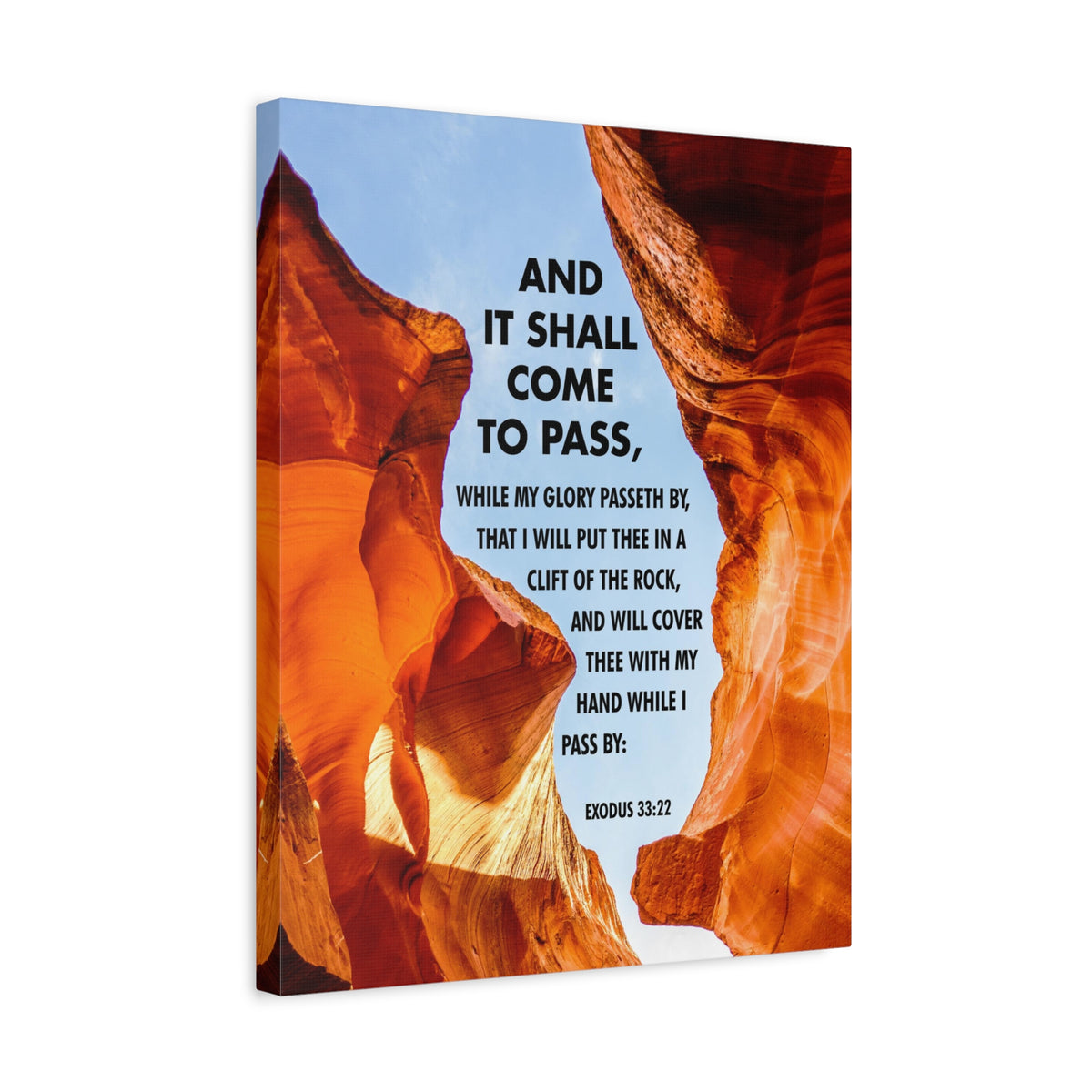 Scripture Canvas It Shall Come to Pass Exodus 33:22 Christian Wall Art Bible Verse Print Ready to Hang