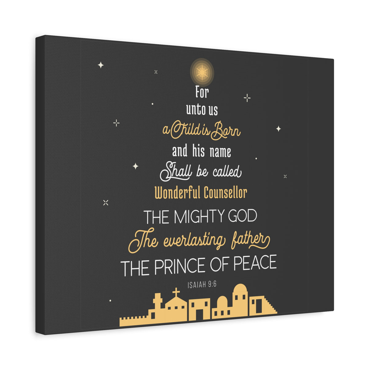 Scripture Canvas The Everlasting Father Isaiah 9:6 Christian Wall Art Bible Verse Print Ready to Hang
