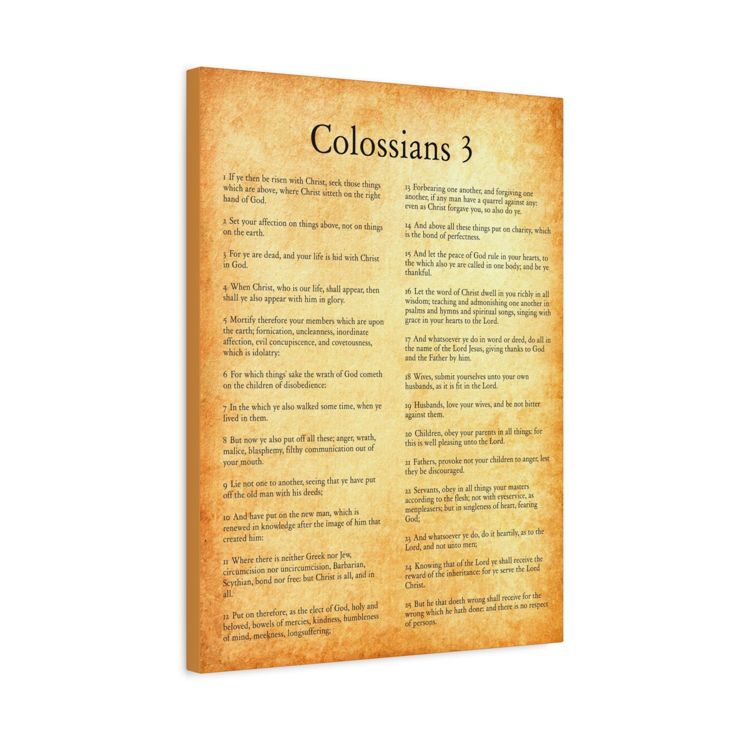 Scripture Walls Colossians 3 Put On The New Gold Bible Verse Canvas Christian Wall Art Ready to Hang