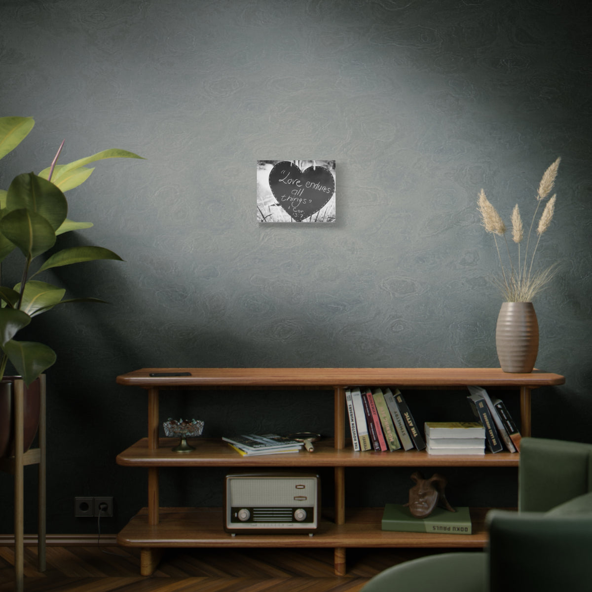 Scripture Canvas Love Endures 1 Cor 13:7 Christian Wall Art Bible Verse Print Ready to Hang