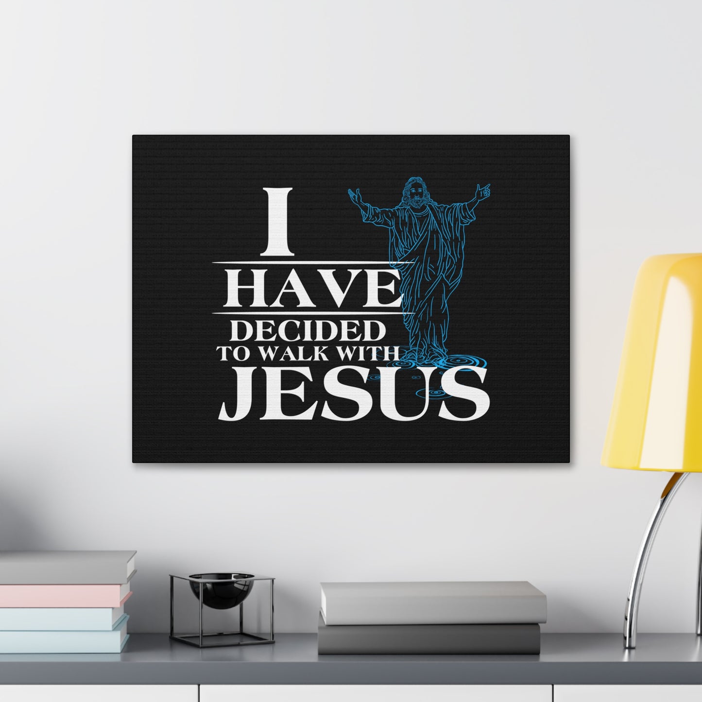 Walk With Jesus Philippians 3:17 Blue Christian Wall Art Bible Verse Print Ready to Hang