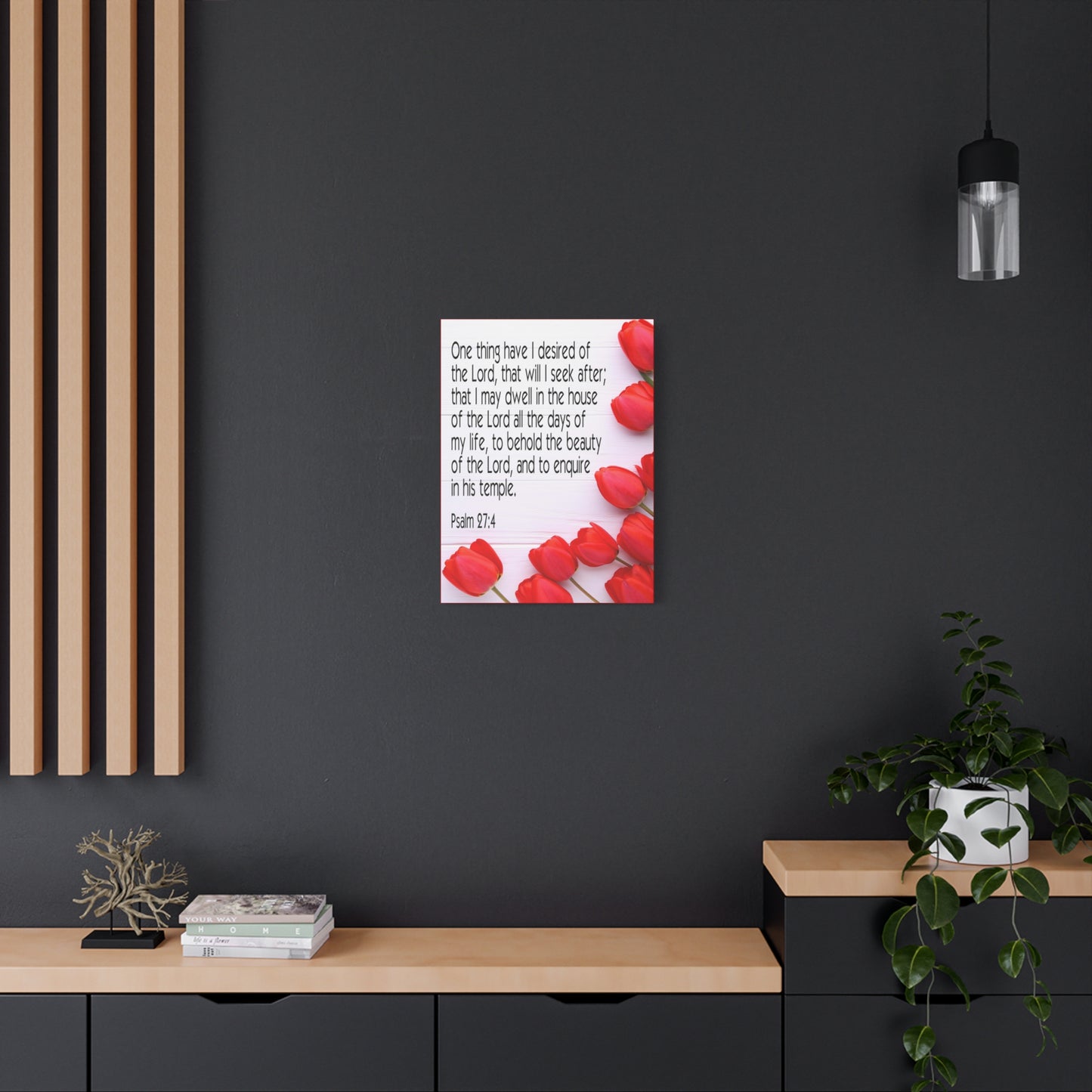 Scripture Canvas The Beauty of The Lord Psalm 27:4 Christian Wall Art Bible Verse Print Ready to Hang