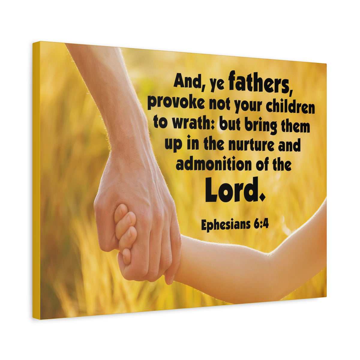 Scripture Canvas Admonition of the Lord Ephesians 6:4 Christian Wall Art Bible Verse Print Ready to Hang