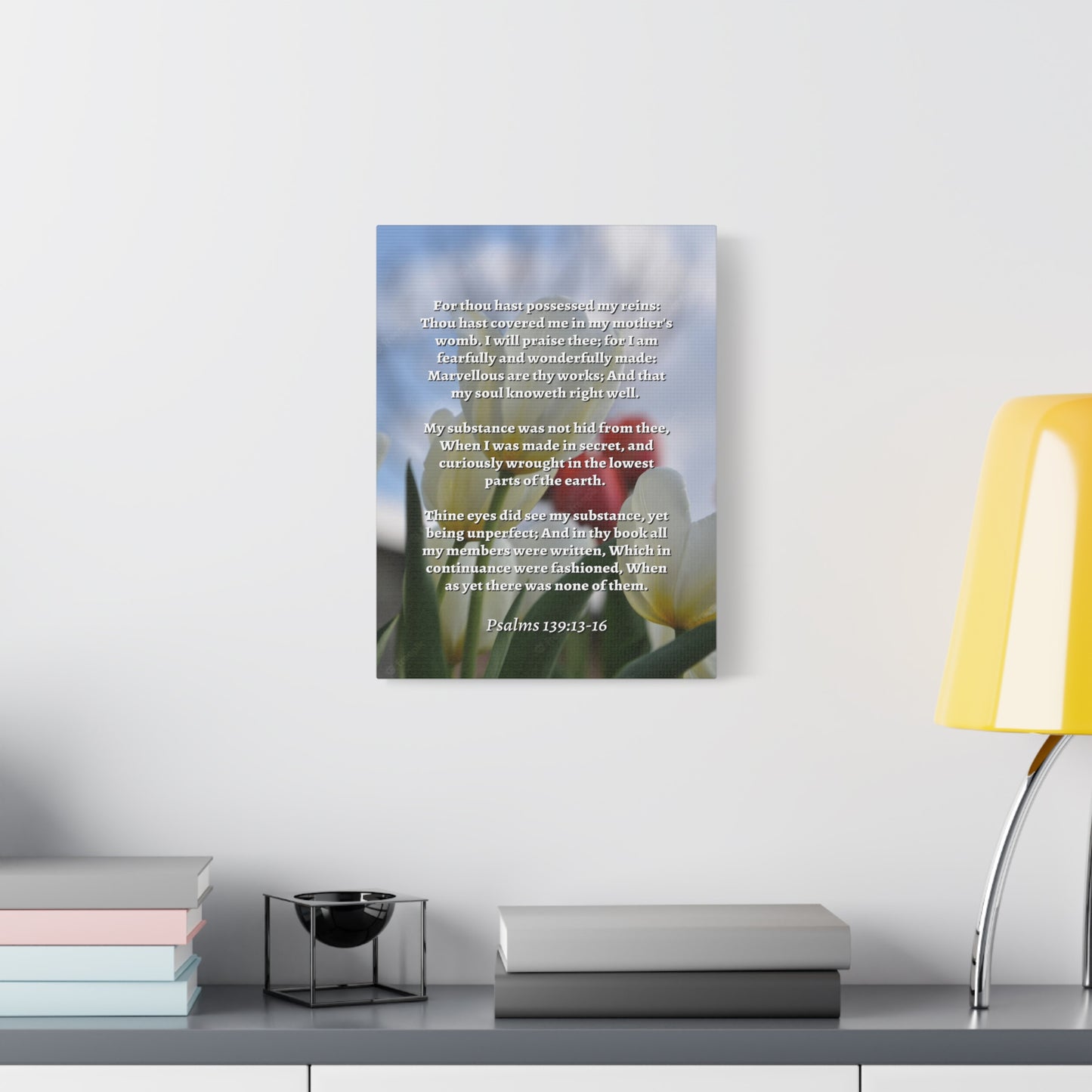 Scripture Walls Wonderfully Made Psalm 139:14 Flower Bible Verse Canvas Christian Wall Art Ready to Hang