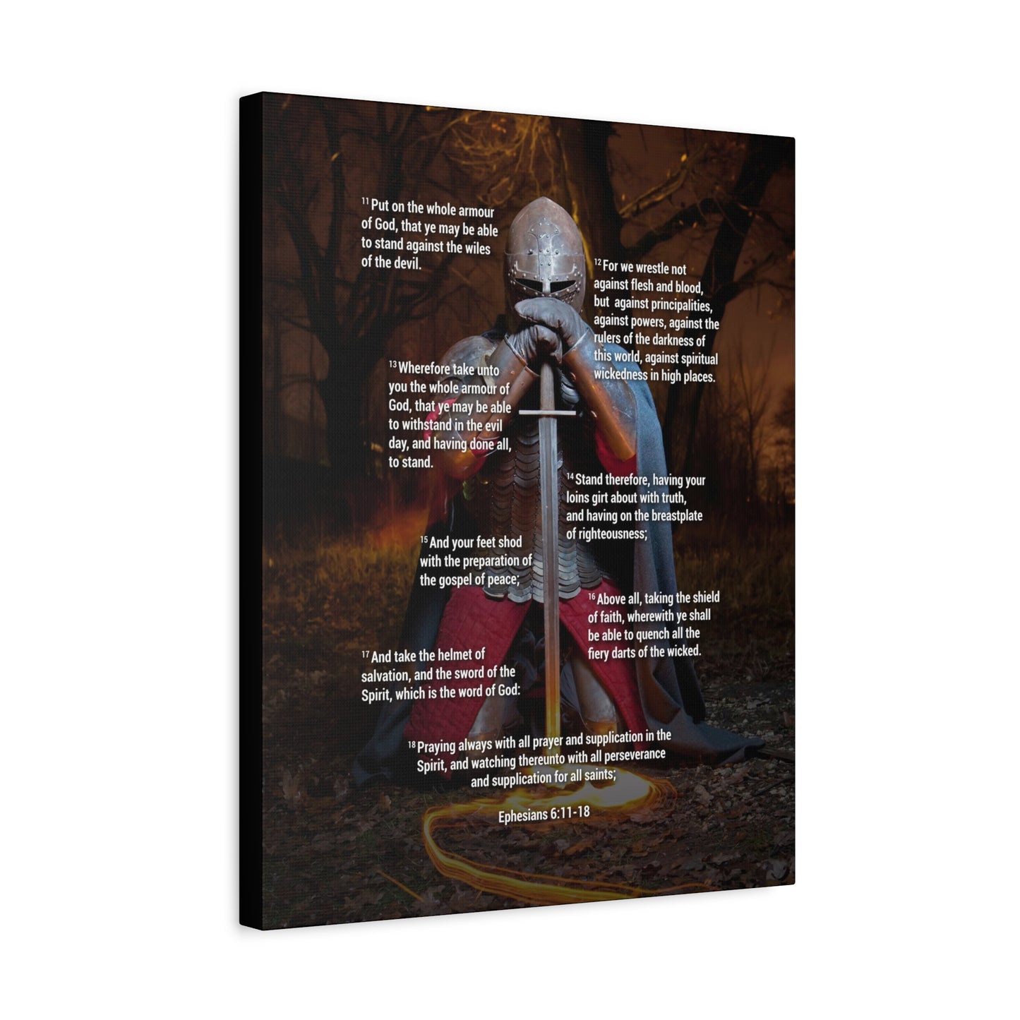 Armour of God Ephesians Bible Verse Canvas Ready to Hang Christian Wall Décor Scripture Art
