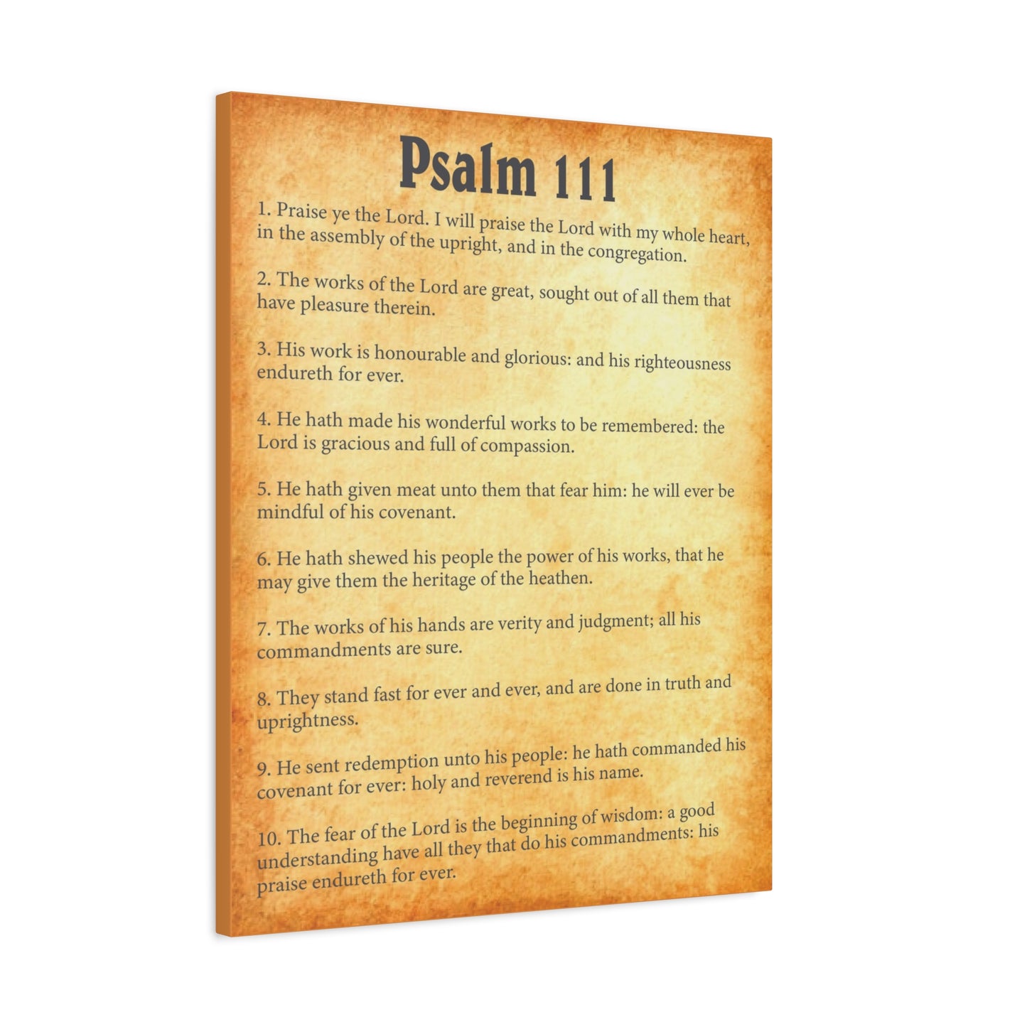 Scripture Walls Psalm 111 Gold Bible Chapter Canvas Christian Wall Art Ready to Hang