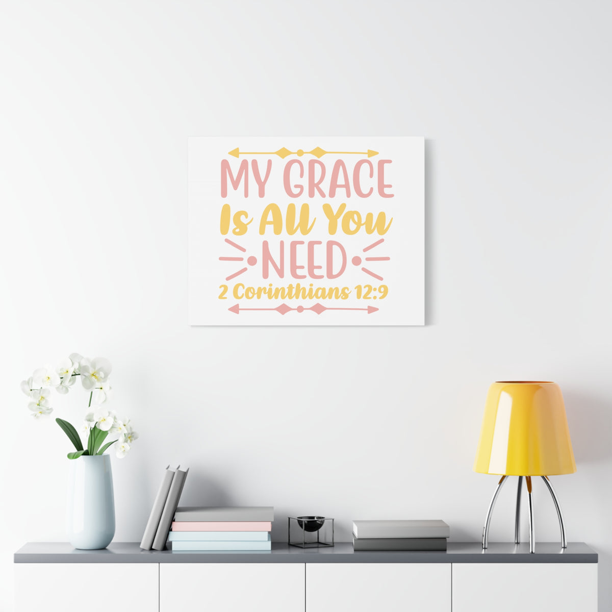 Scripture Canvas My Grace Is 2 Corinthians 12:9 Christian Wall Art Bible Verse Print Ready to Hang
