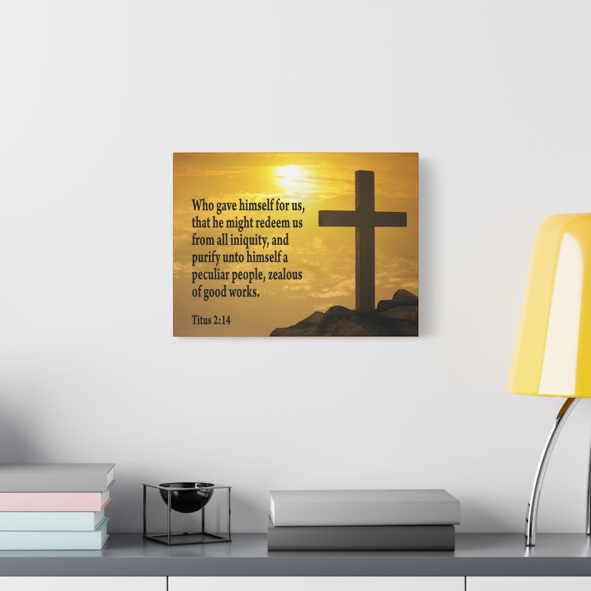Scripture Canvas Peculiar People Titus 2:14 Christian Wall Art Bible Verse Print Ready to Hang