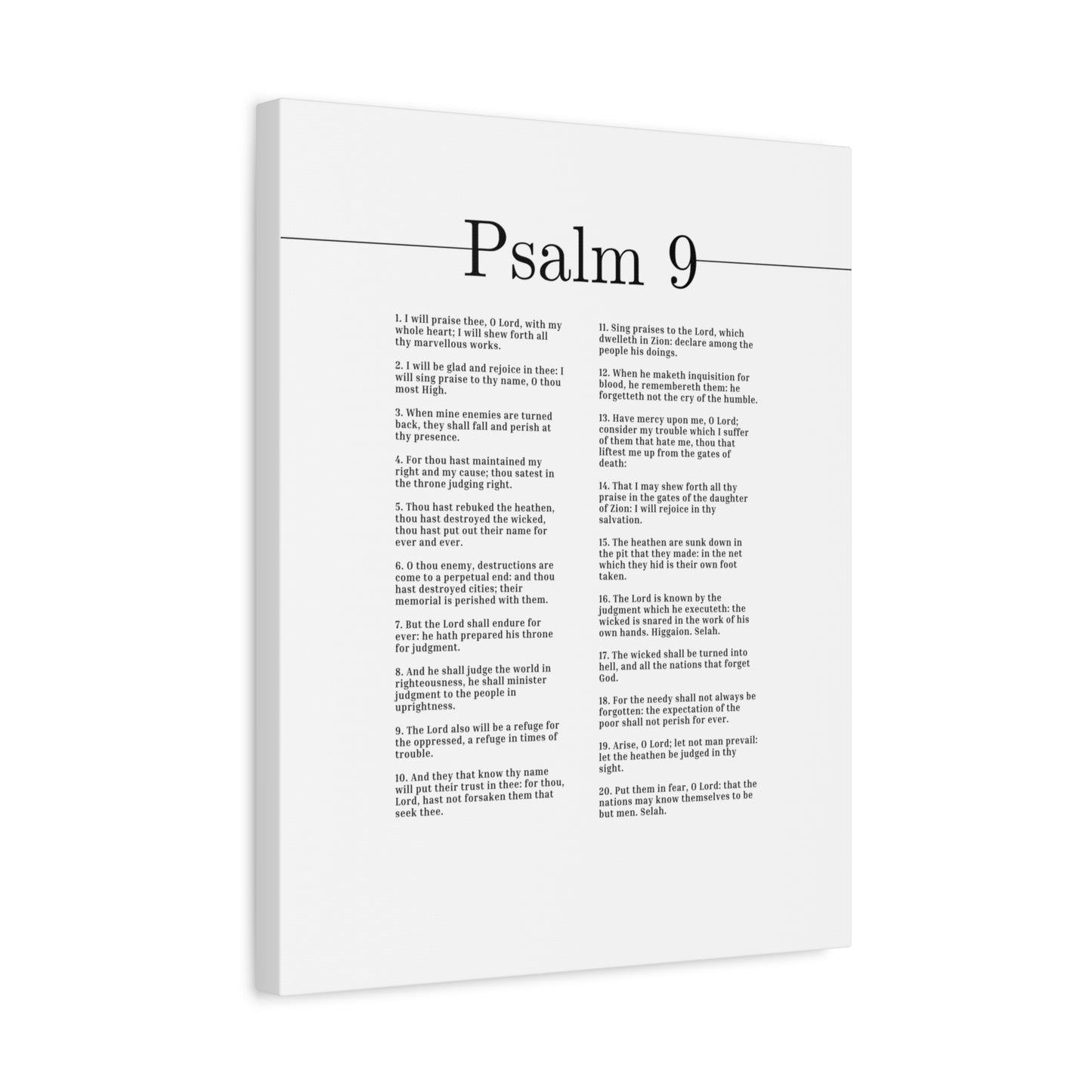 Scripture Canvas I Will Sing Praise To Thy Name Psalm 9 Christian Wall Art Bible Verse Print Ready to Hang