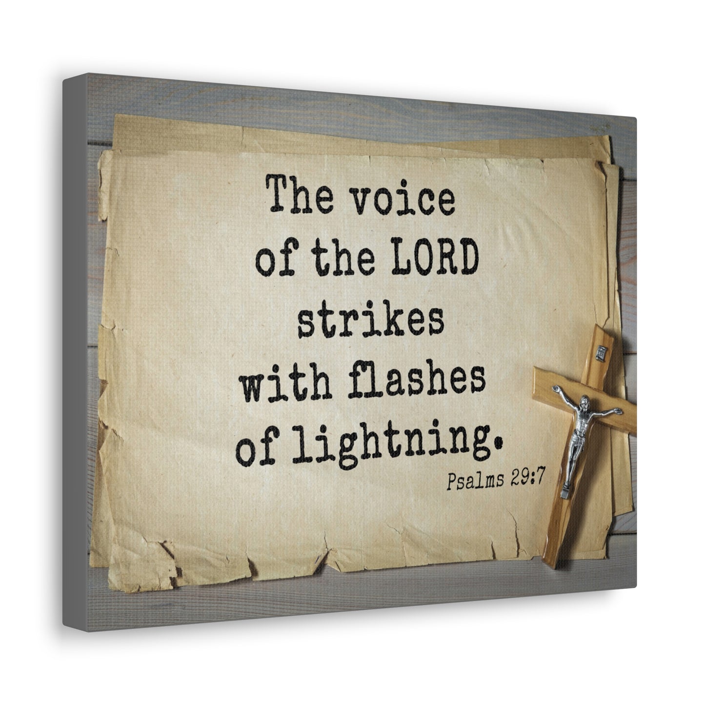 Voice Of The Lord Psalms 29:7 Bible Verse Canvas Christian Wall Art Ready to Hang