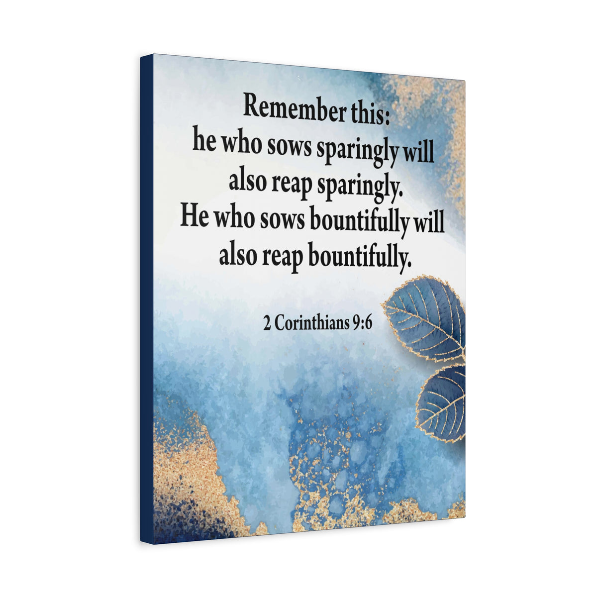 Scripture Canvas Reap What You Sow 2 Corinthians 9:6 Christian Wall Art Bible Verse Print Ready to Hang