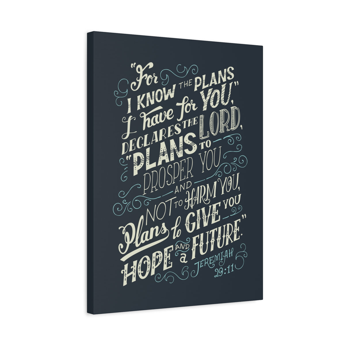 Scripture Canvas Declares The Lord Jeremiah 29:11 Christian Wall Art Bible Verse Print Ready to Hang