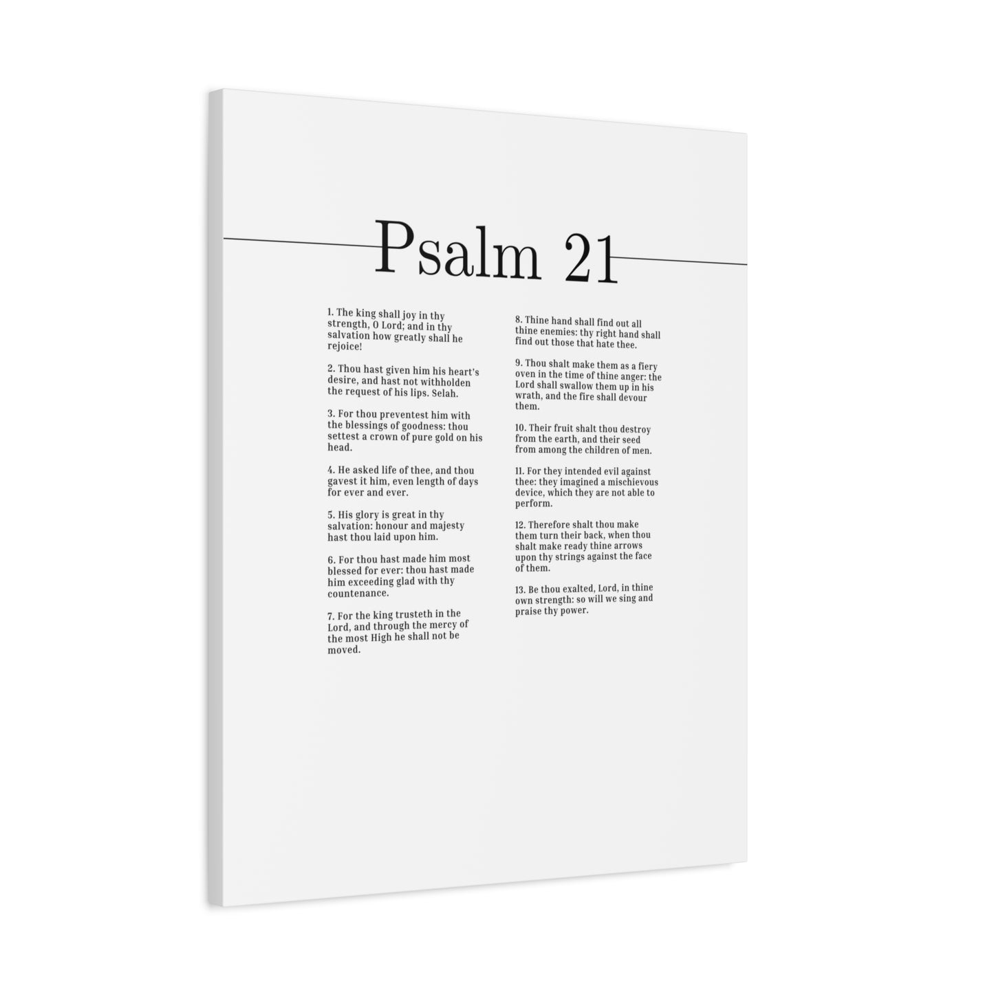 Scripture Canvas We Sing And Praise Thy Power Psalm 21 Christian Wall Art Bible Verse Print Ready to Hang