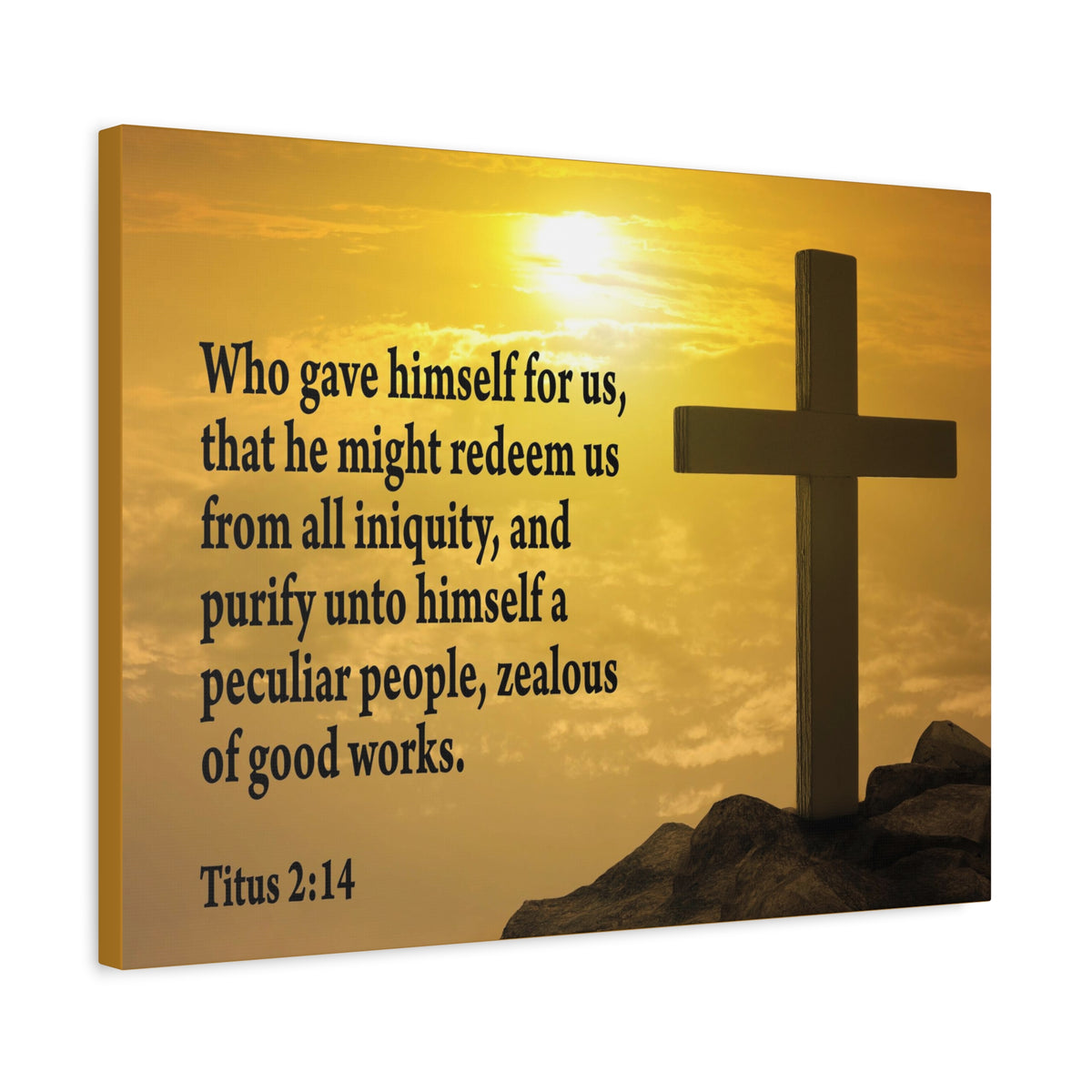 Scripture Canvas Peculiar People Titus 2:14 Christian Wall Art Bible Verse Print Ready to Hang
