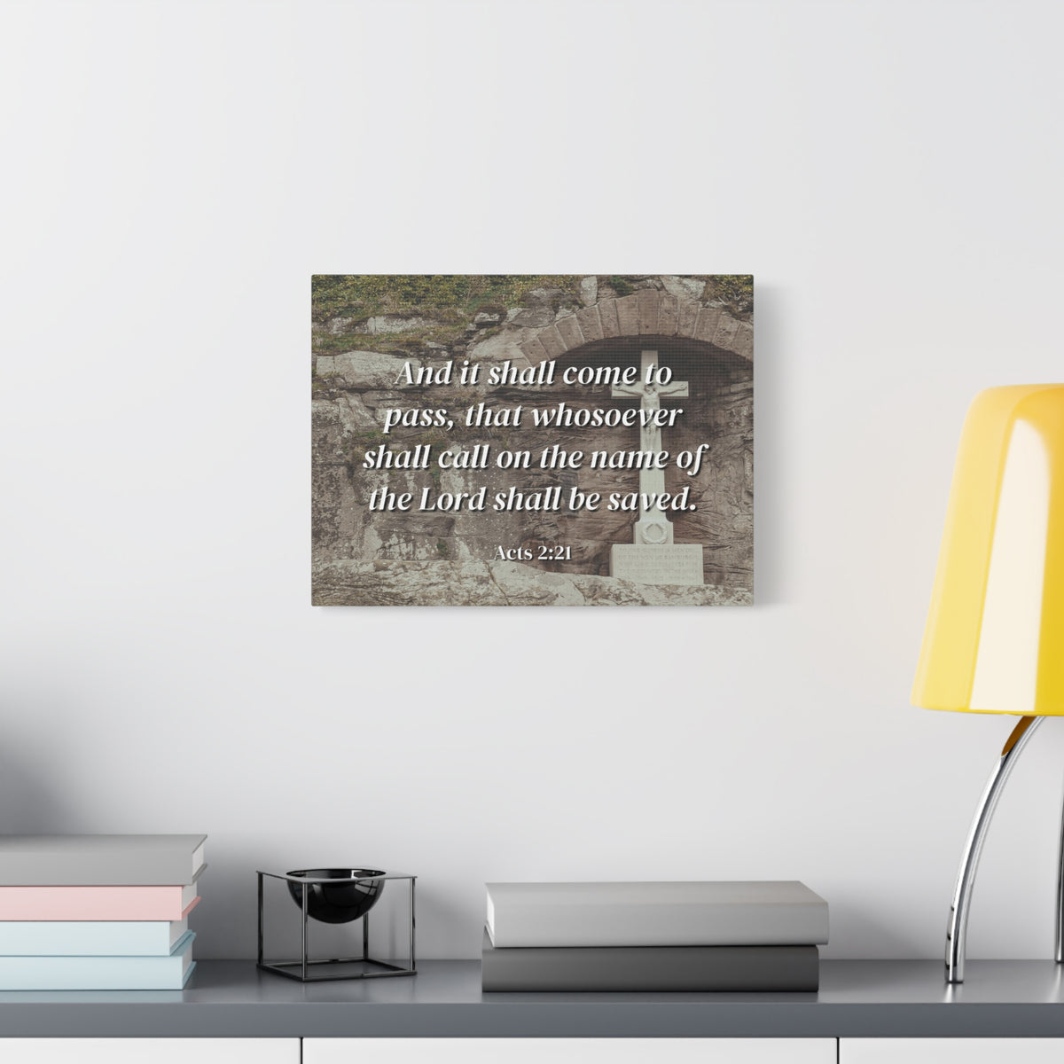 Scripture Canvas Be Saved Acts 2:21 Christian Wall Art Bible Verse Print Ready to Hang