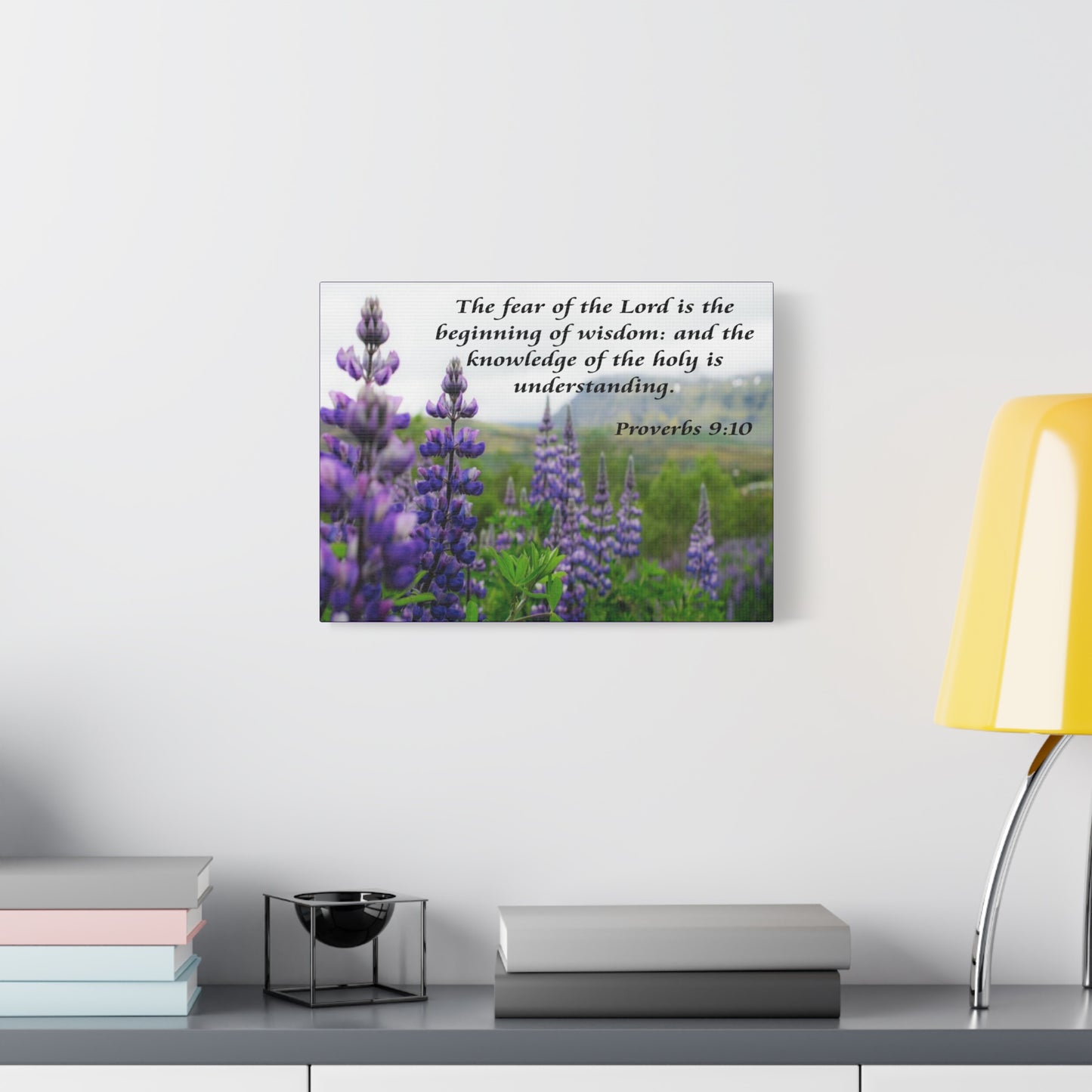 Bible Verse Canvas The Fear of The Lord Proverbs 9:10 Christian Home Décor Wall Art Scripture Ready to Hang Faith Print