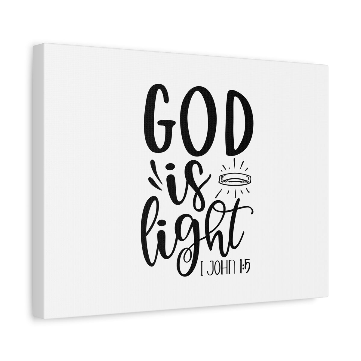 Scripture Canvas God Is Light 1 John 1:5 Christian Wall Art Bible Verse Print Ready to Hang