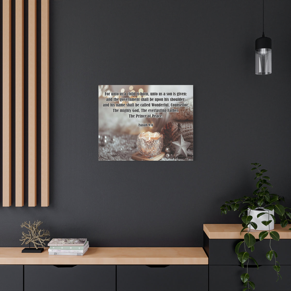 Scripture Canvas The Prince of Peace Isaiah 9:6 Christian Wall Art Bible Verse Print Ready to Hang