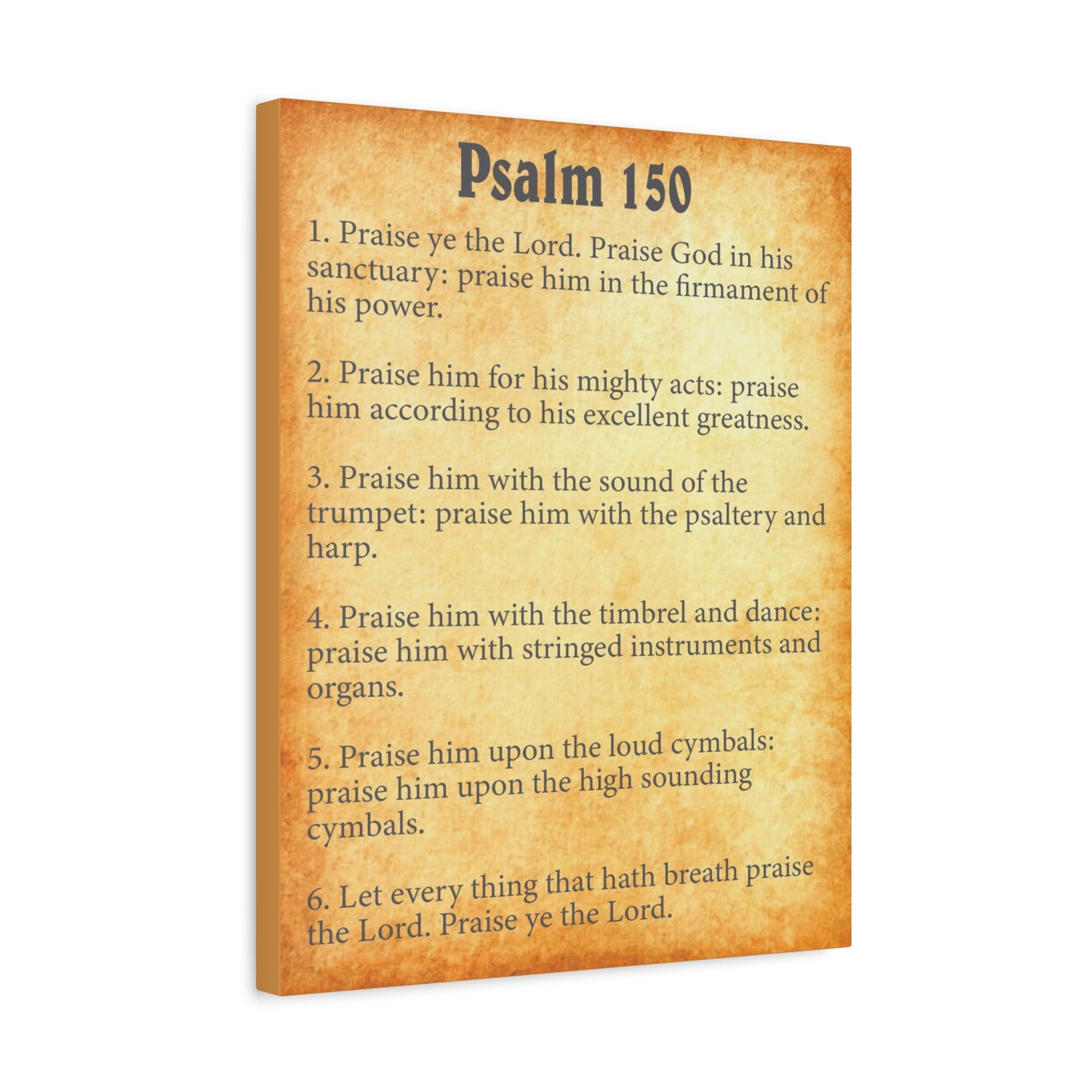 Scripture Walls Psalm 150 Gold Bible Chapter Canvas Christian Wall Art Ready to Hang