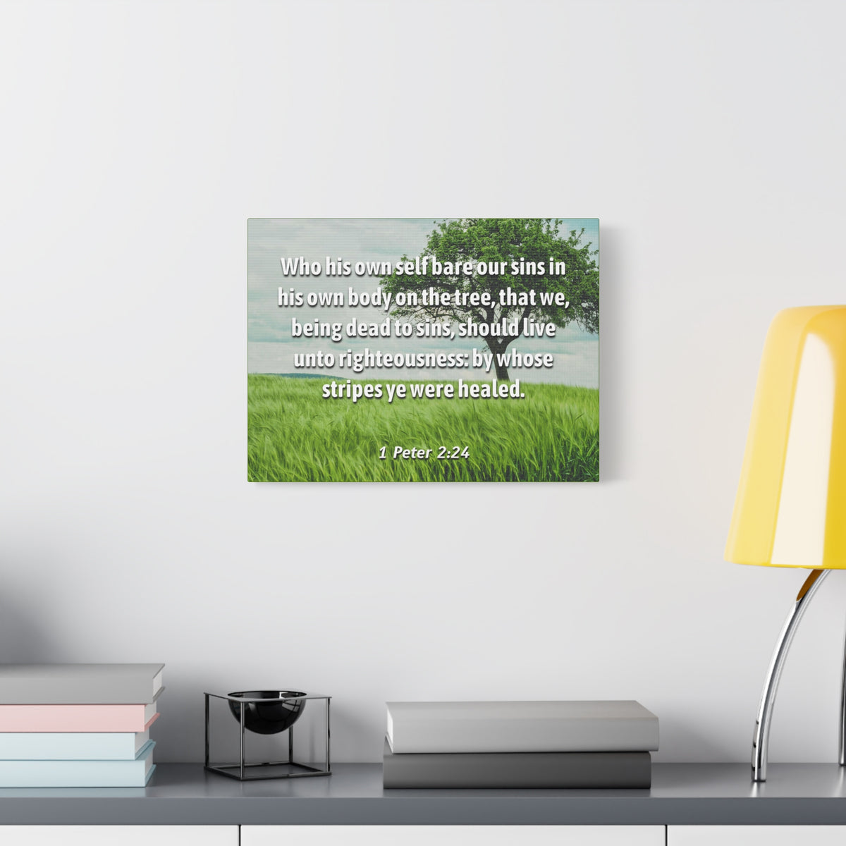 Scripture Canvas Live Unto Righteousness 1 Peter 2:24 Christian Wall Art Bible Verse Print Ready to Hang