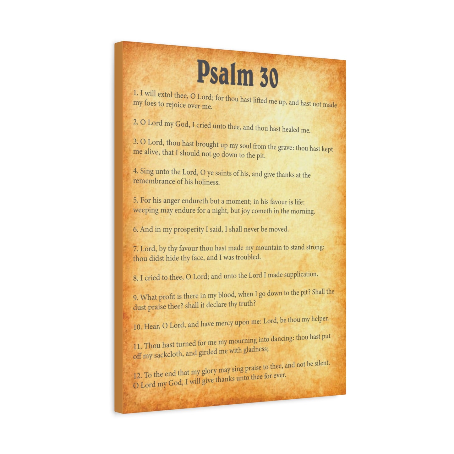 Scripture Walls Psalm 30 Gold Bible Chapter Canvas Christian Wall Art Ready to Hang