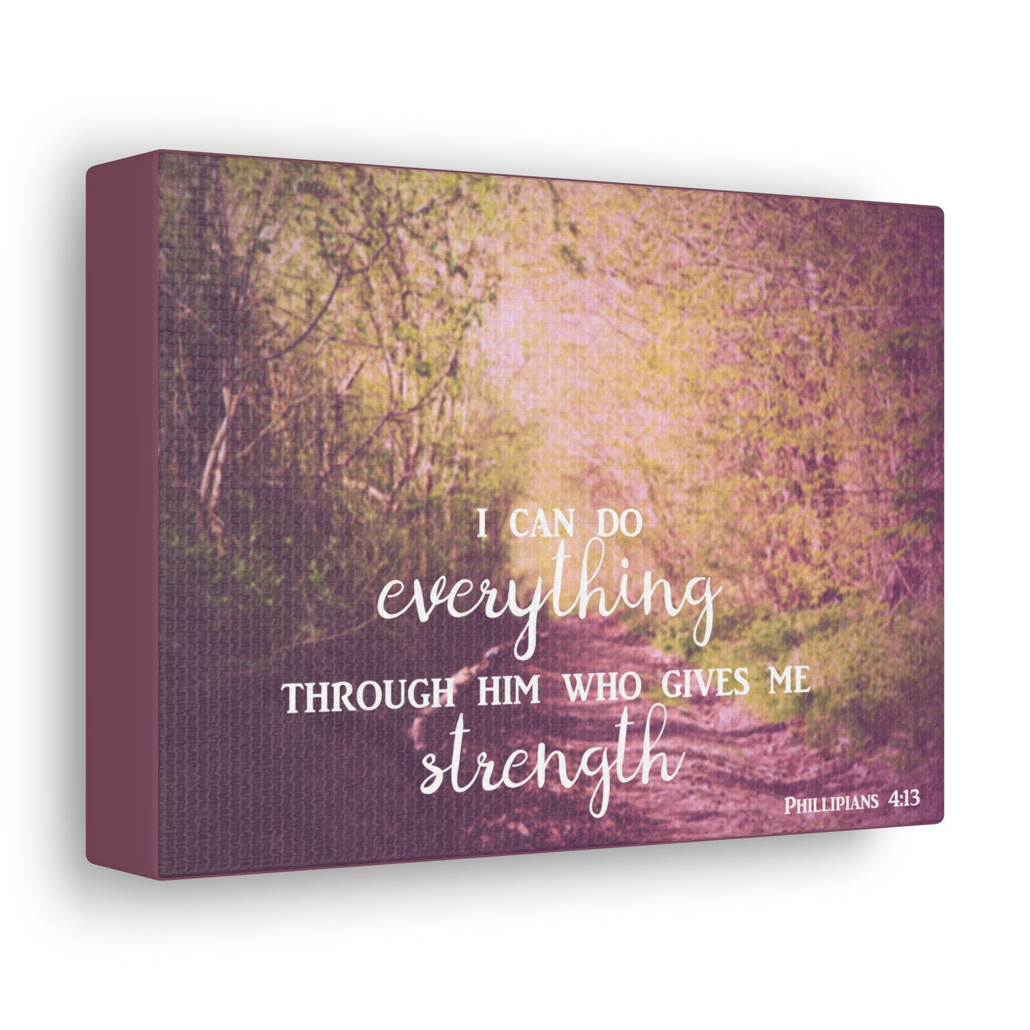 Through Him Trees Christian Philippians 4:13 Wall Art Bible Verse Print Ready to Hang