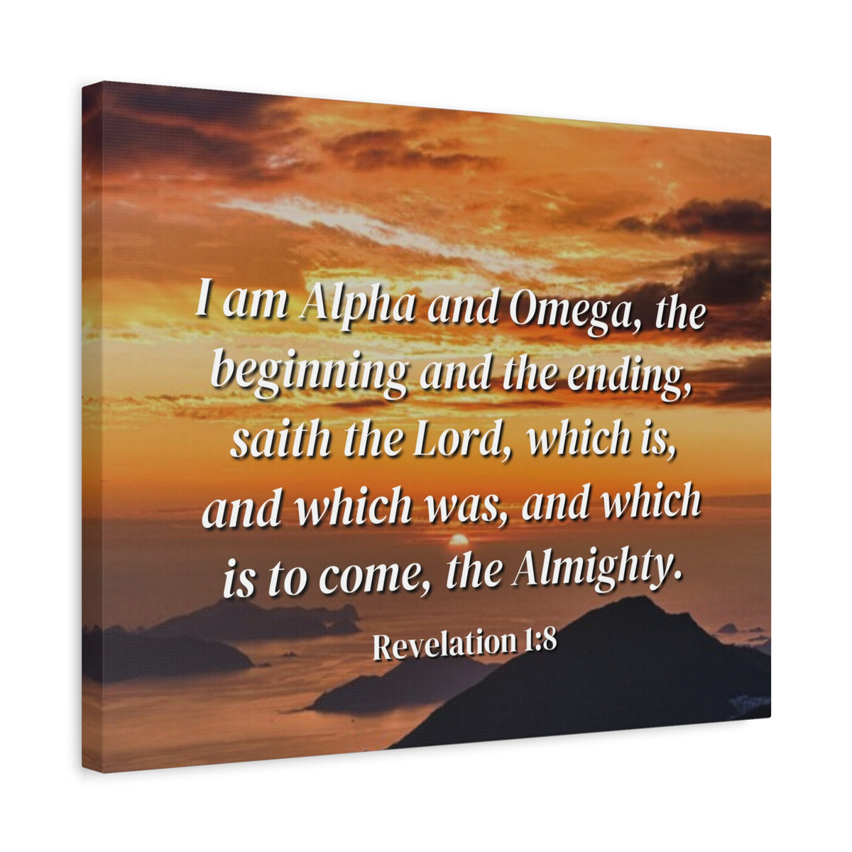 Scripture Canvas The Almighty Revelation 1:8 Christian Wall Art Bible Verse Print Ready to Hang