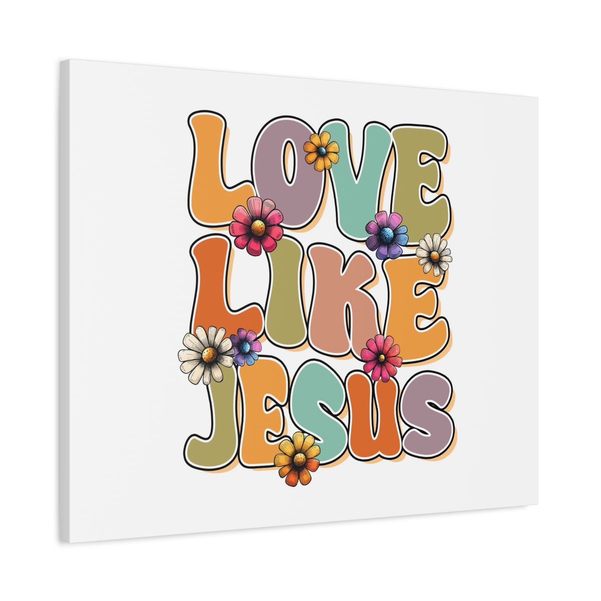 Scripture Walls Love Like Jesus Retro Bible Verse Canvas Christian Wall Art Ready to Hang Unframed