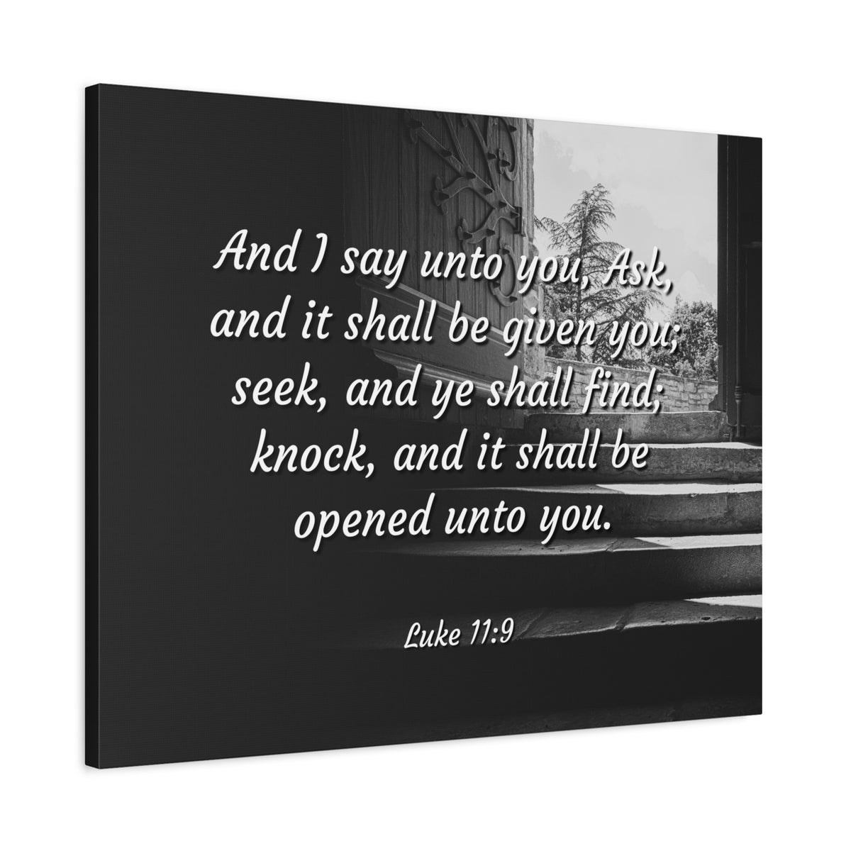 Scripture Canvas Opened Luke 1:9 Christian Wall Art Bible Verse Print Ready to Hang