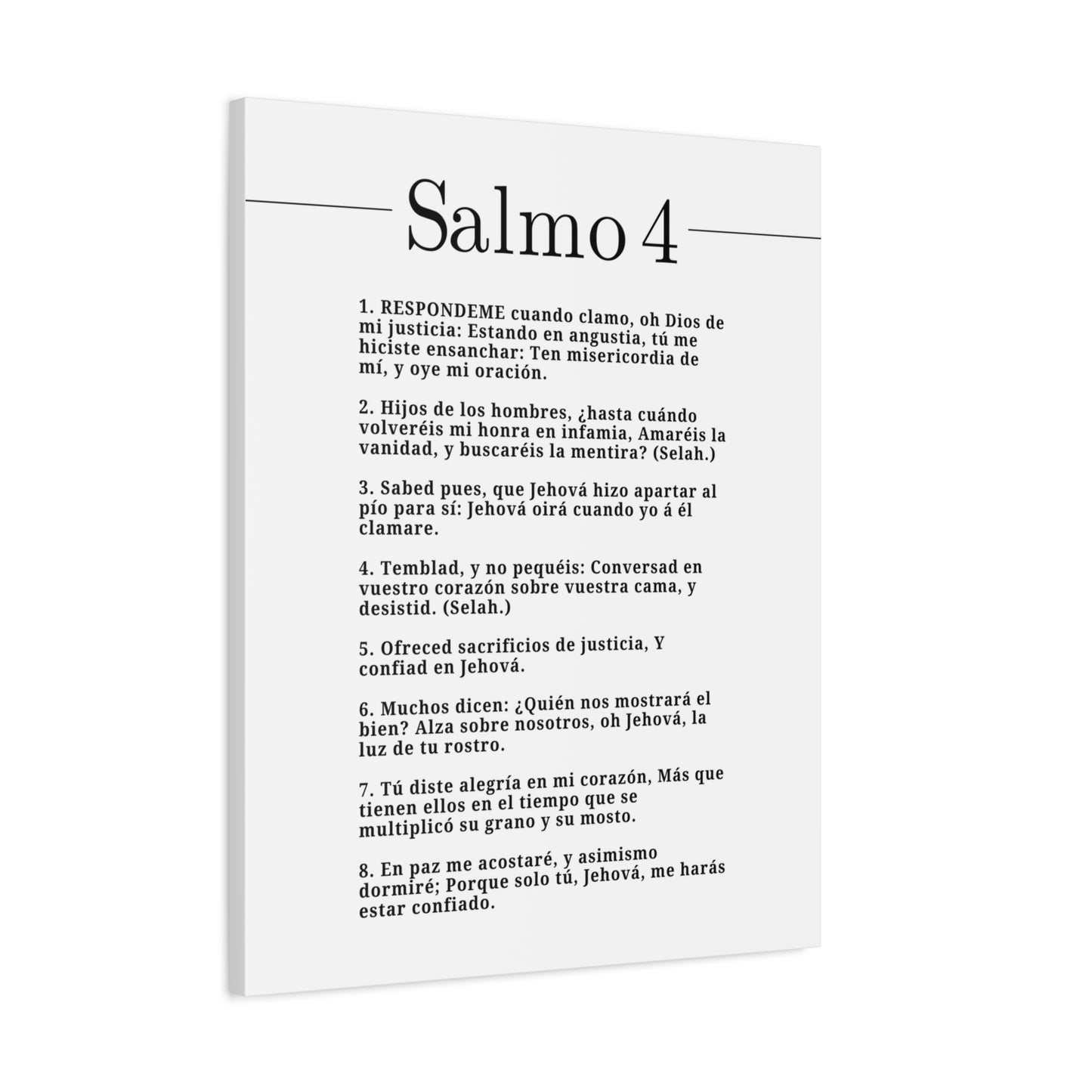 Salmo 4 Impresión De Arte Cristiano en la Pared Lista Para Colgar