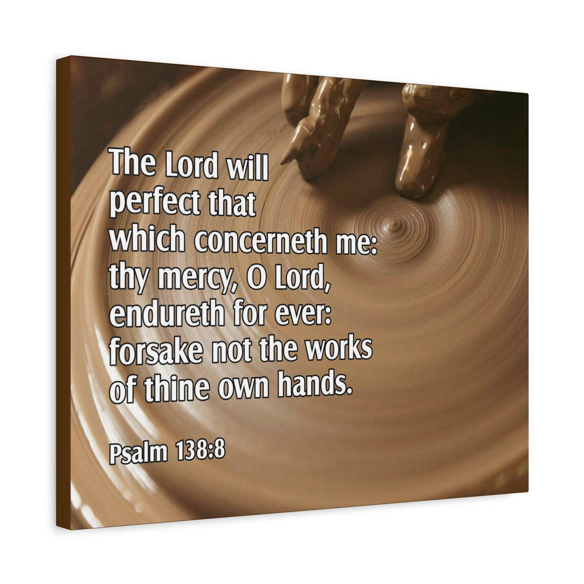 Scripture Canvas The Lord Will Perfect Psalm 138:8 Christian Wall Art Bible Verse Print Ready to Hang