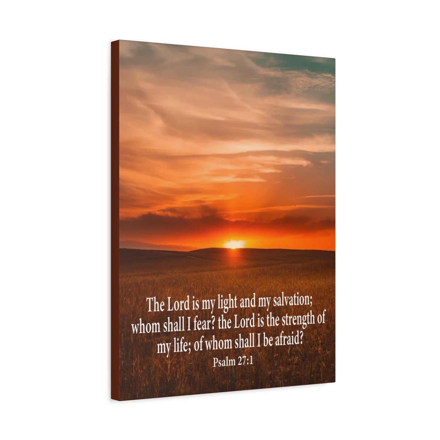 Bible Verse Canvas Lord is My Salvation Psalm 27:1 Christian Wall Décor Scripture Art Ready to Hang