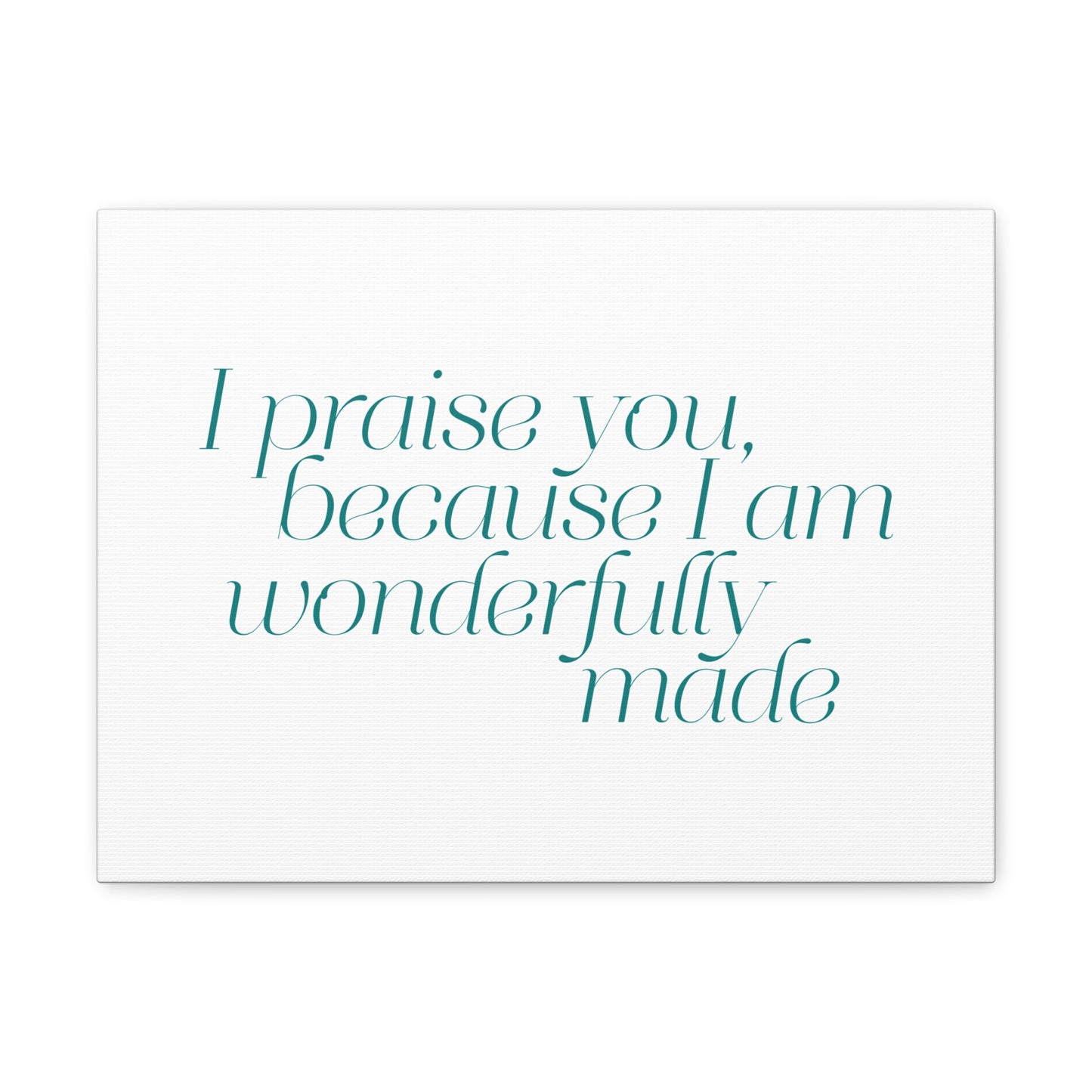 Wonderfully Made Light Blue Psalm 139:14 Bible Verse Canvas Christian Wall Art Ready to Hang