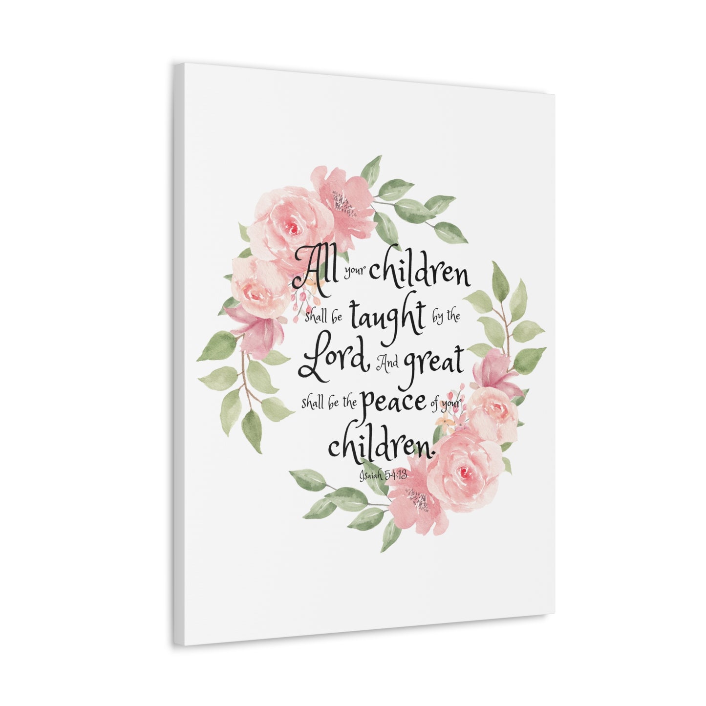 Isaiah 54:13 All Your Children Bible Verse Canvas Christian Wall Art Ready to Hang Unframed