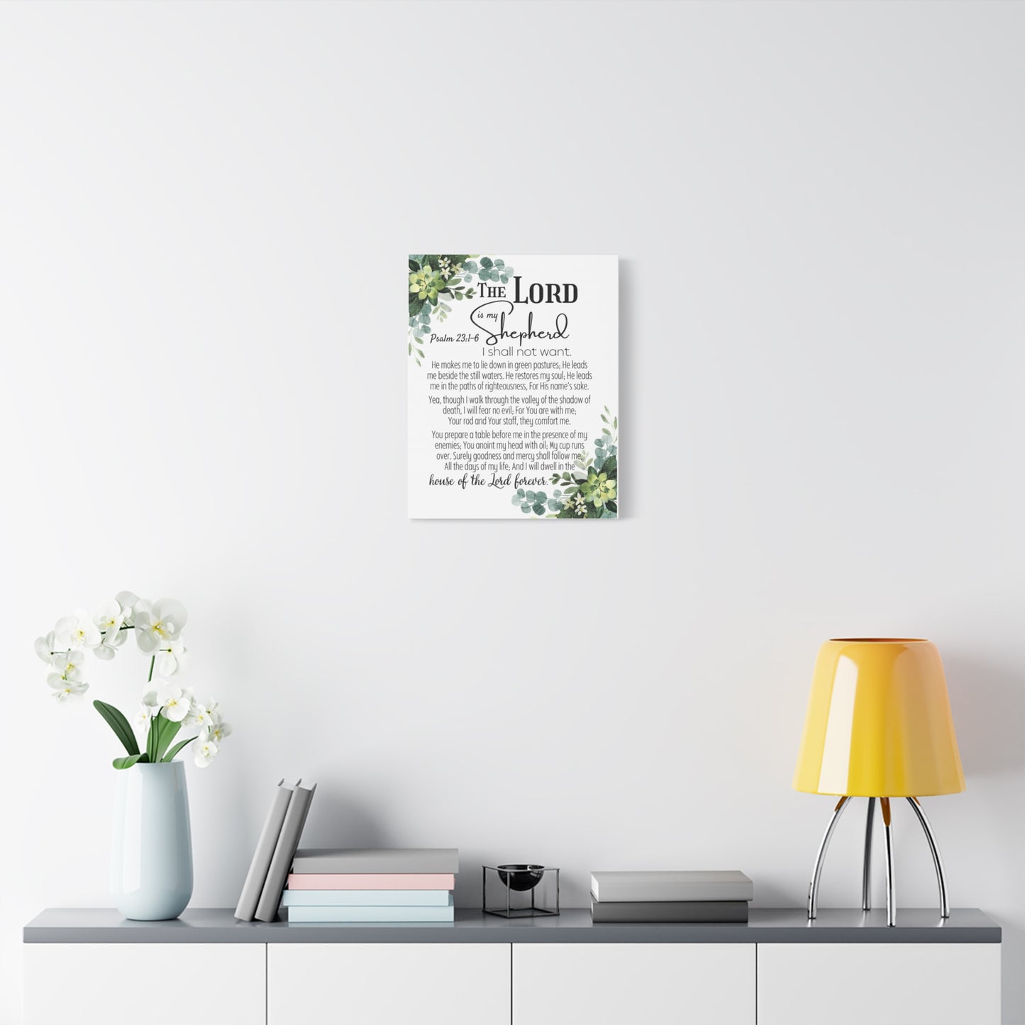 Scripture Walls Psalm 23:1-6 I Shall Not Want Bible Verse Canvas Christian Wall Art Ready to Hang Unframed