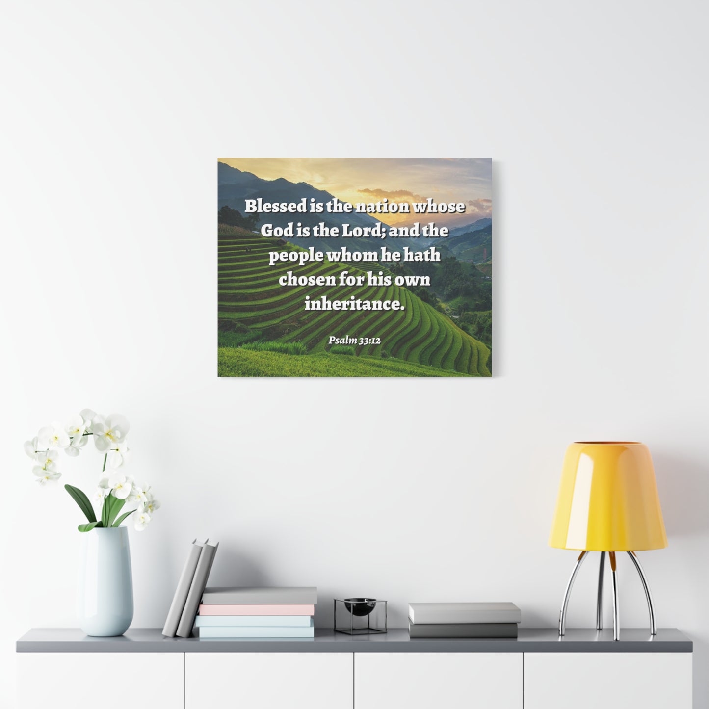 Scripture Walls Blessed Is The Nation Psalm 33:12 Bible Verse Canvas Christian Wall Art Ready to Hang