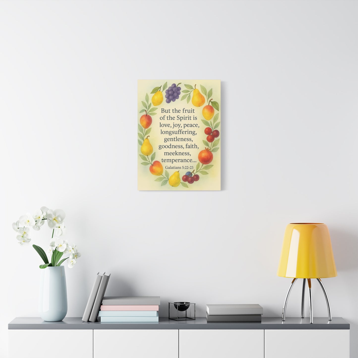 Bible Verse Canvas Galatians 5:22-23 Christian Home Décor Wall Art Scripture Ready to Hang Faith Print