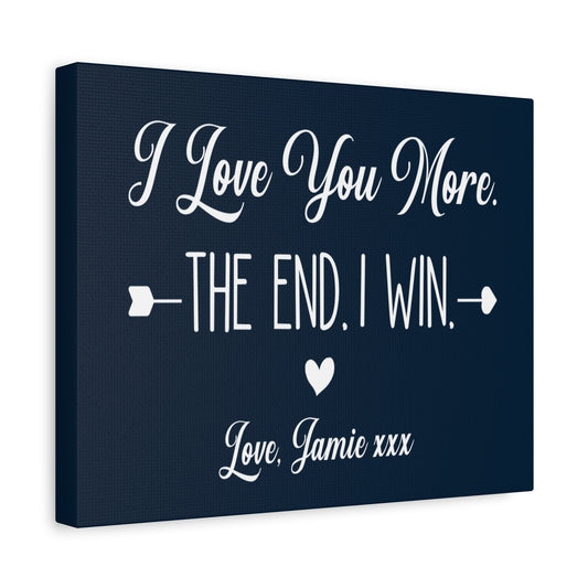 Love You More Canvas Wall Art - Heartfelt Gift for Couples