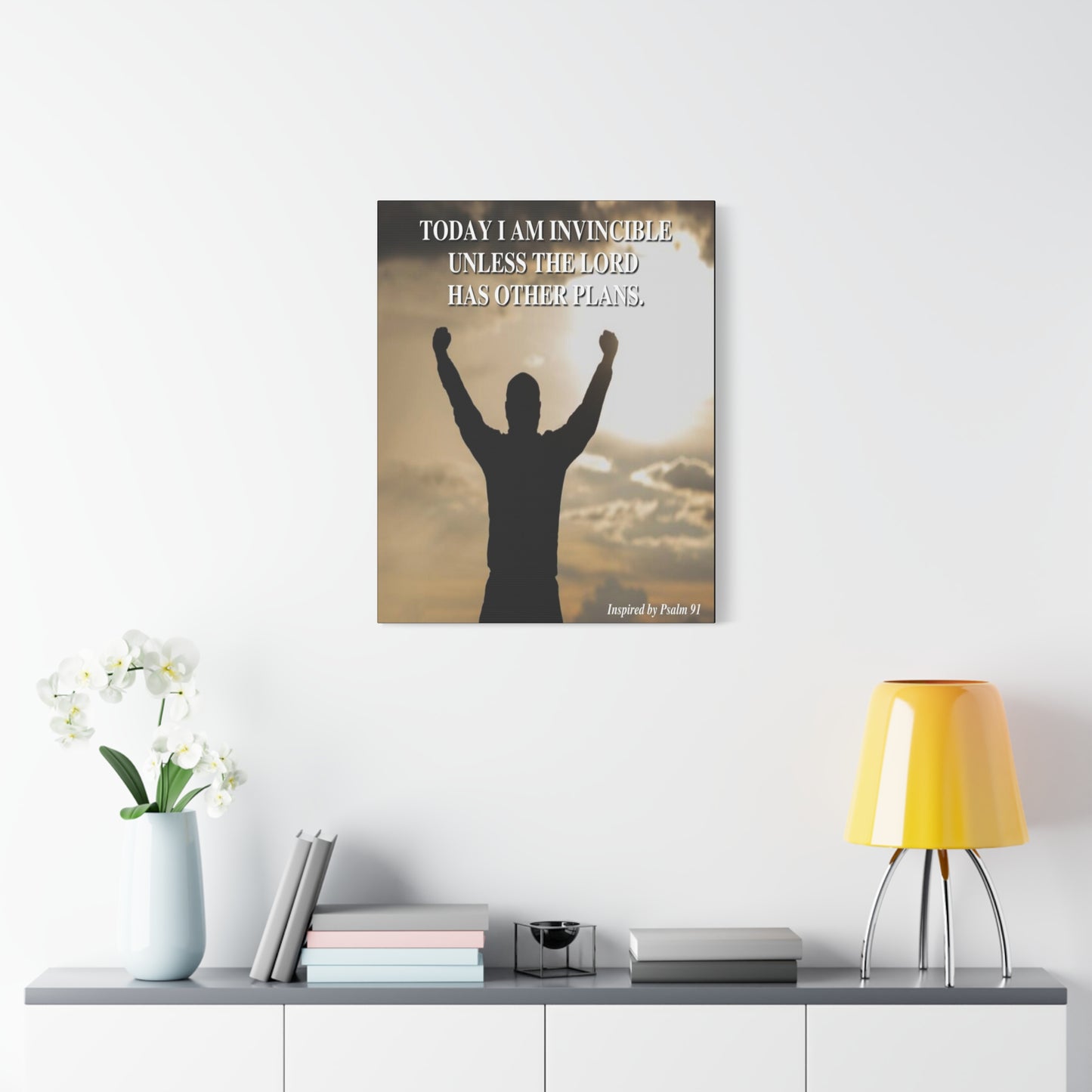 Scripture Walls Today I Am Invincible Canvas Psalm 91 Bible Verse Canvas Christian Wall Art Ready to Hang