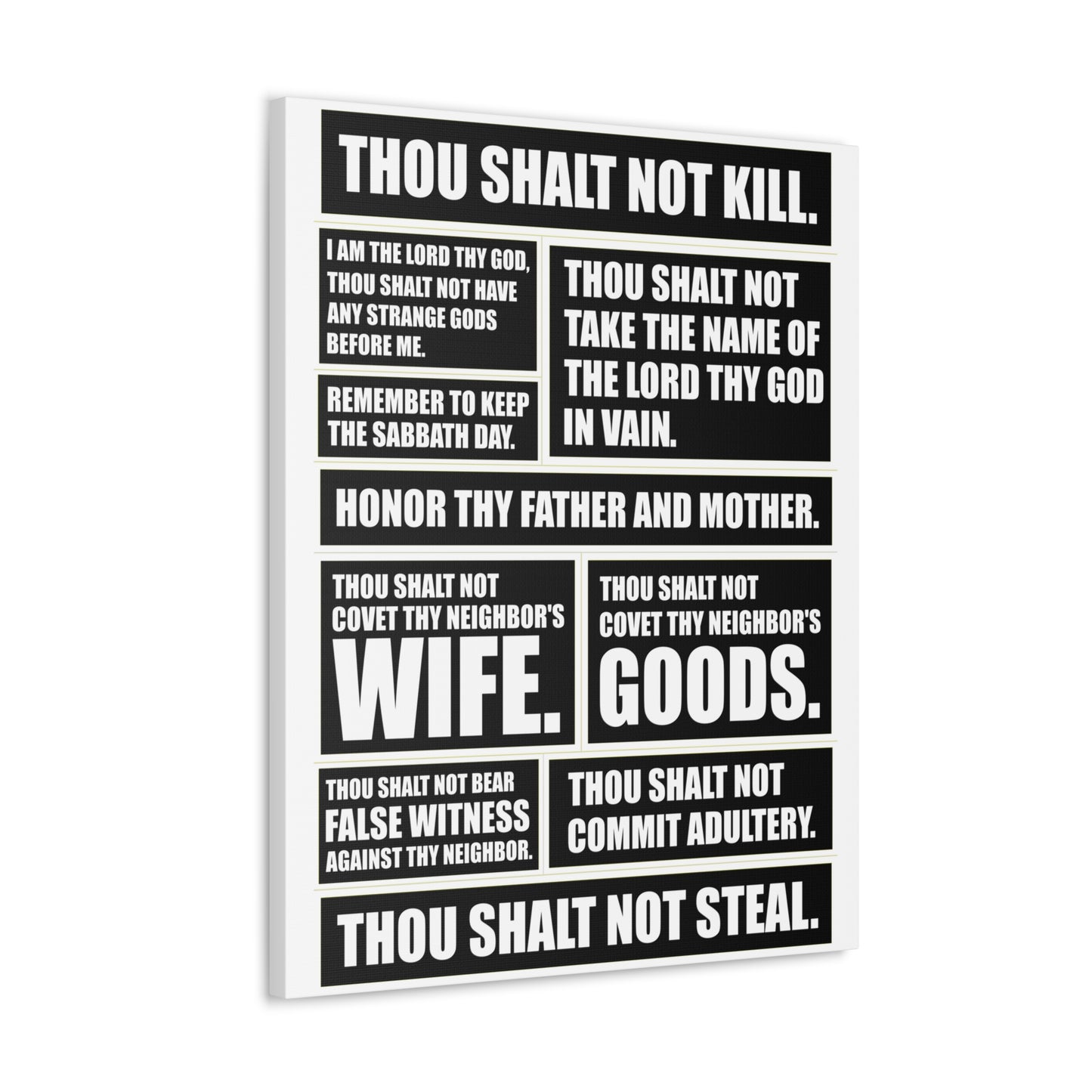 The Ten Commandments Deuteronomy 4:13 Christian Wall Art Print Ready to Hang