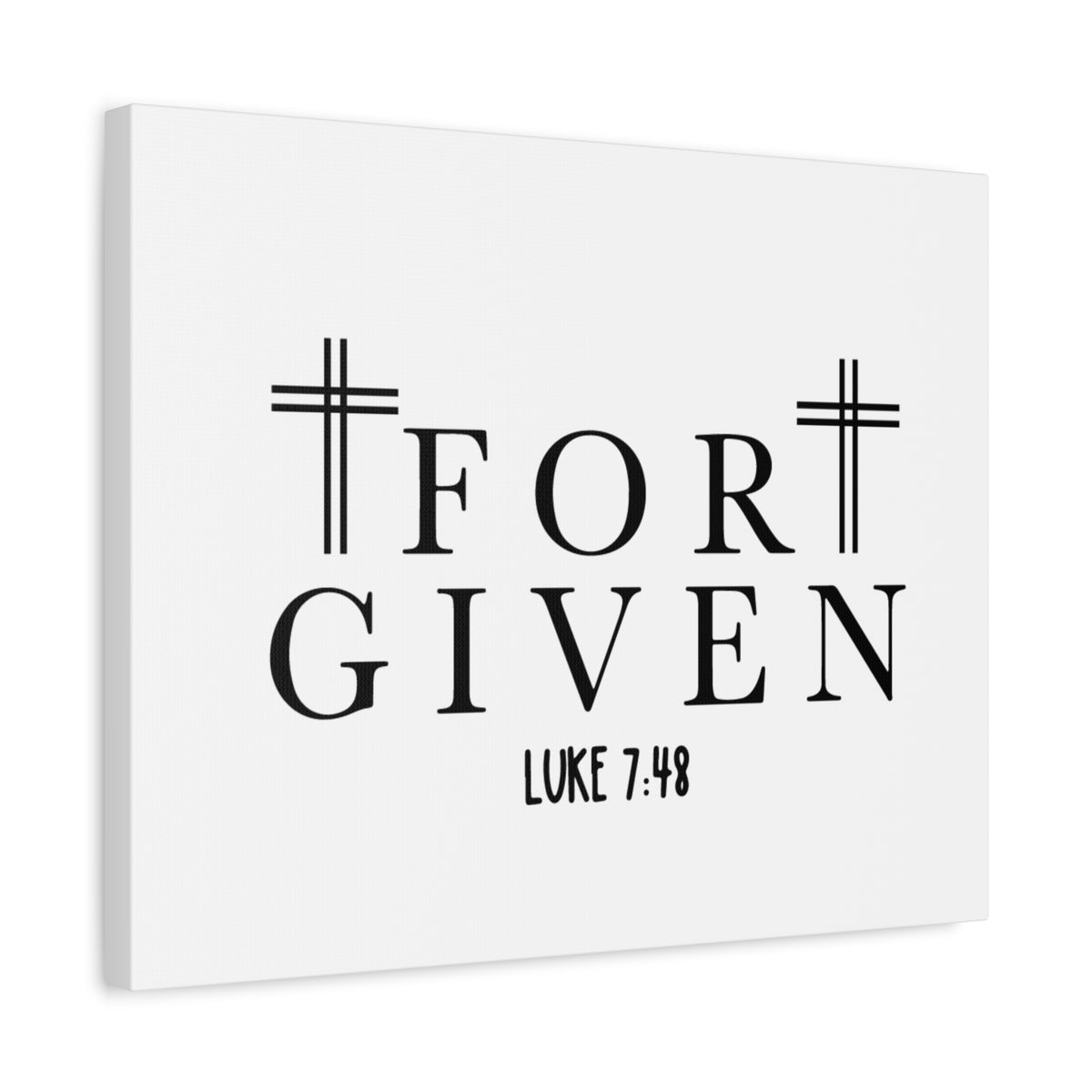 Scripture Canvas Forgiven Luke 7:48 Christian Wall Art Bible Verse Print Ready to Hang