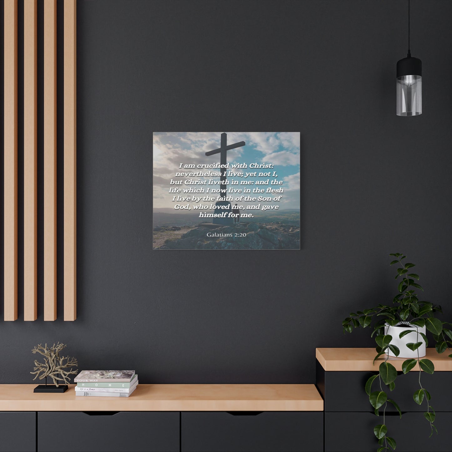 Scripture Canvas By The Faith Galatians 2:20 Christian Wall Art Bible Verse Print Ready to Hang