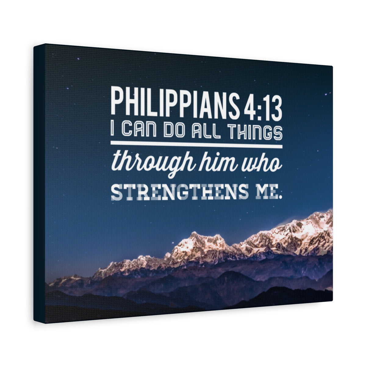 Scripture Canvas Strengthens Philippians 4:13 Blue Sky Christian Wall Art Bible Verse Print Ready to Hang