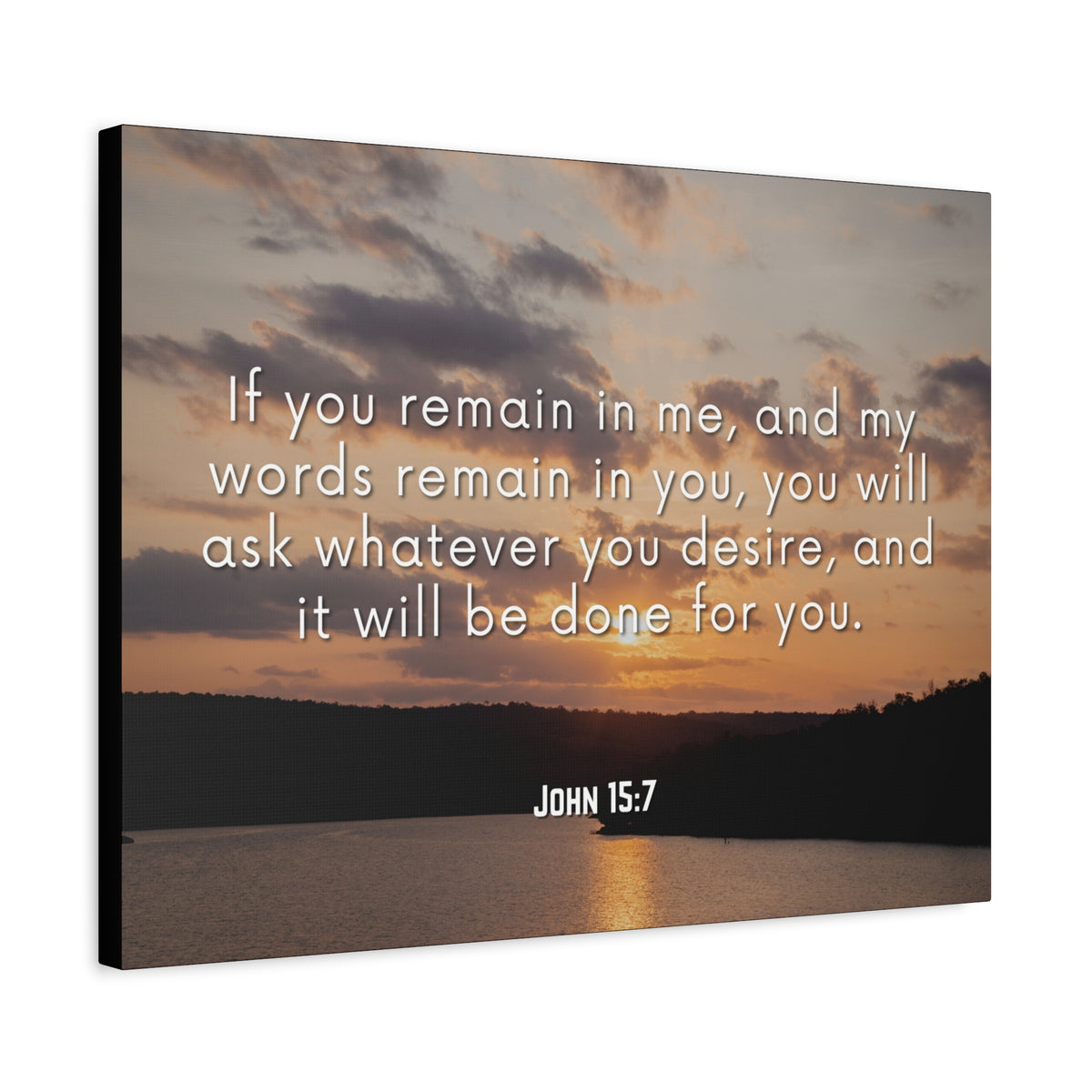 Scripture Canvas Remain In Me John 15:7 Christian Wall Art Bible Verse Print Ready to Hang
