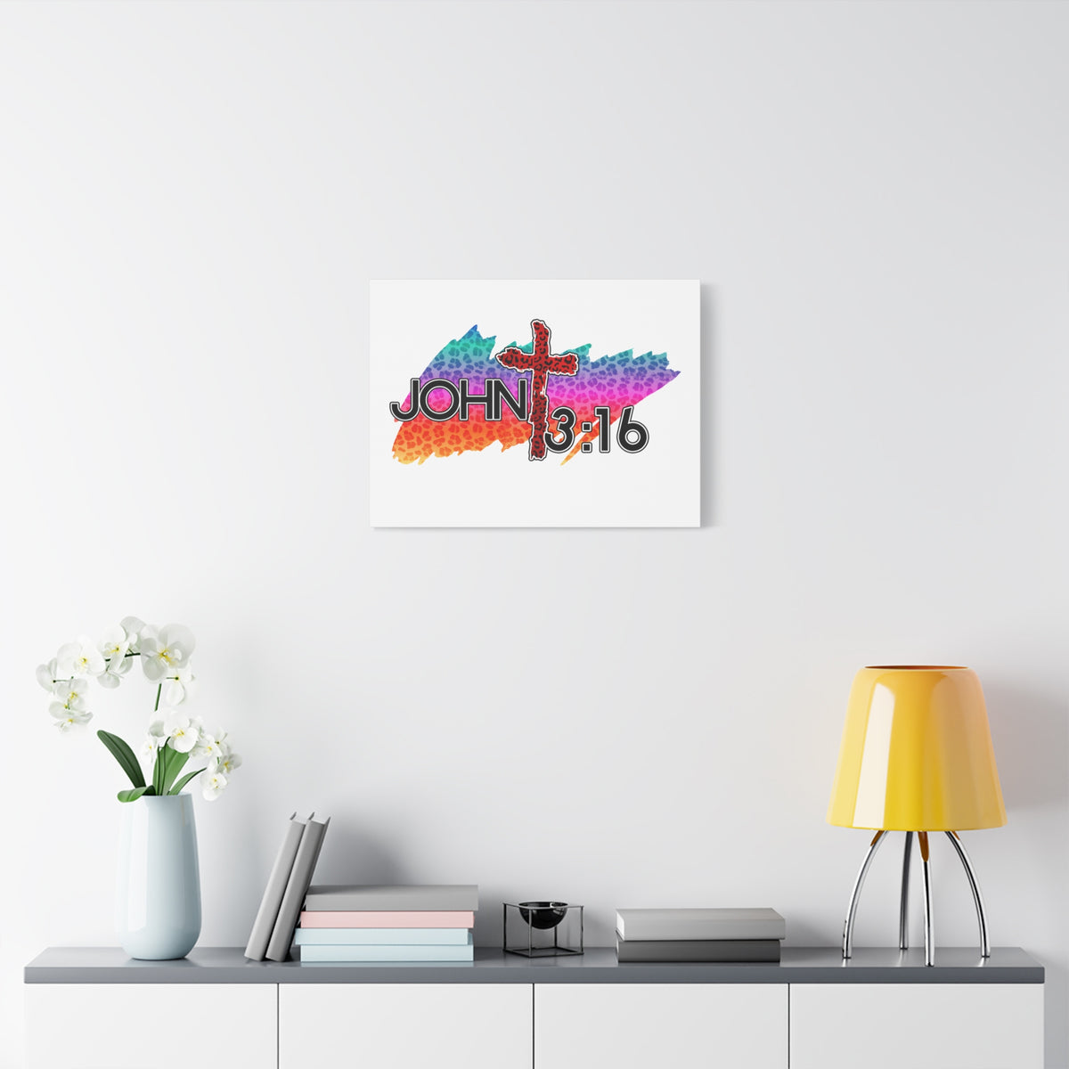 Scripture Canvas Cross Jaguar John 3:16 Christian Wall Art Bible Verse Print Ready to Hang