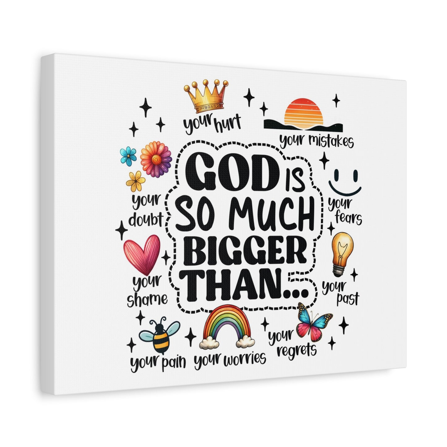 Scripture Walls God Bigger Than Everything Bible Verse Canvas Christian Wall Art Ready to Hang Unframed