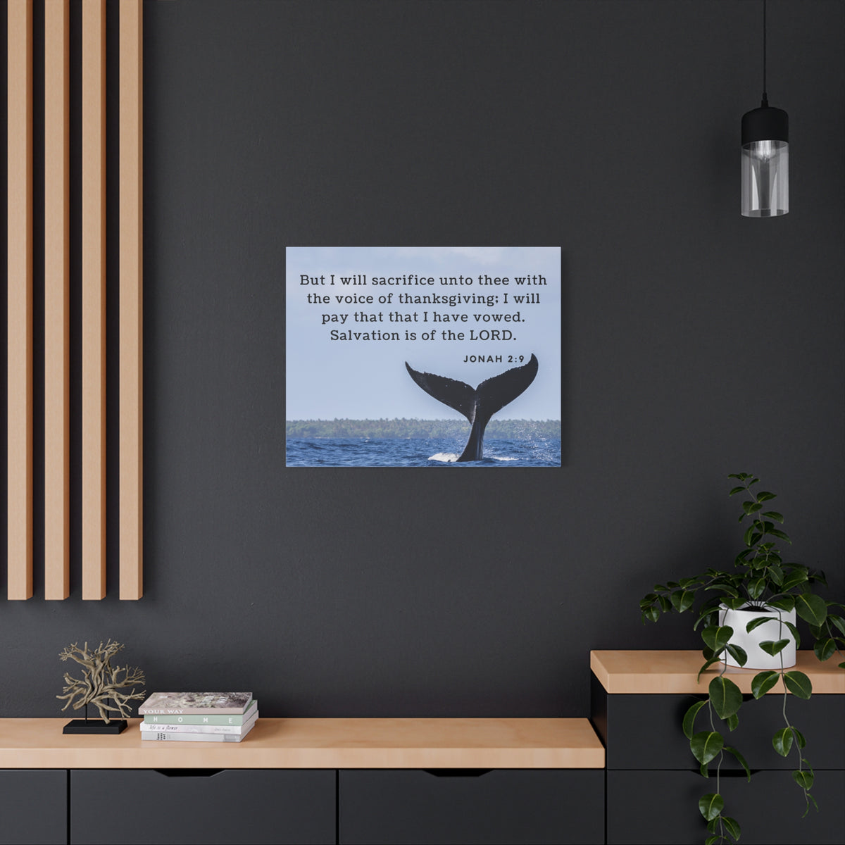 Scripture Canvas Salvation Jonah 2:9 Christian Wall Art Bible Verse Print Ready to Hang