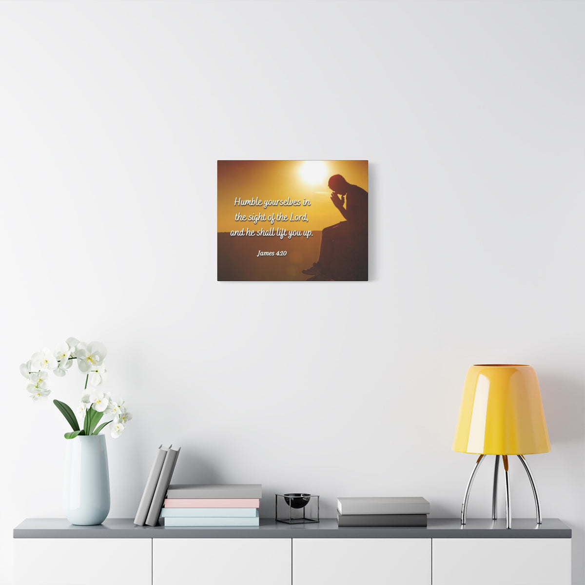 Scripture Canvas Humble Yourselves James 4:10 Christian Wall Art Bible Verse Print Ready to Hang